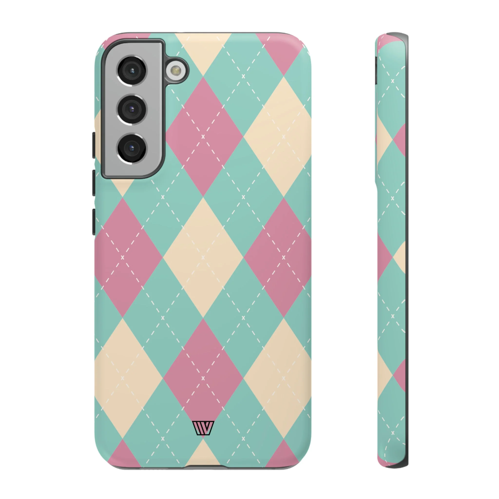 BLUE PINK BEIGE ARGYLE | Tough Phone Case - Image 38