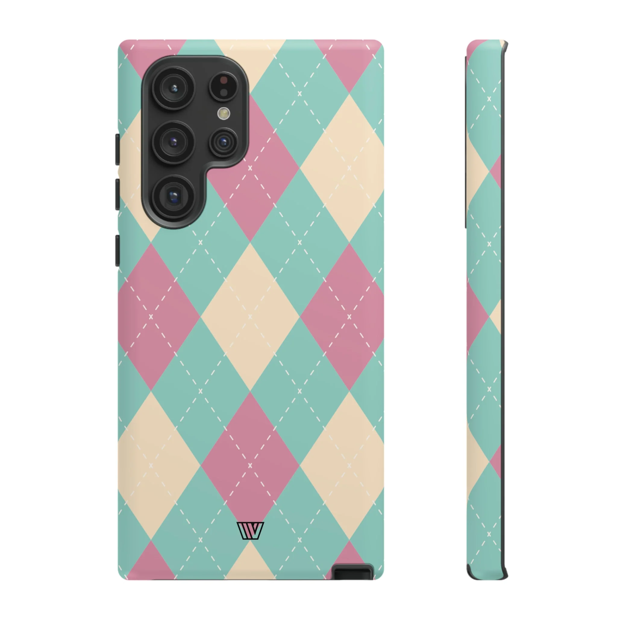 BLUE PINK BEIGE ARGYLE | Tough Phone Case - Image 40