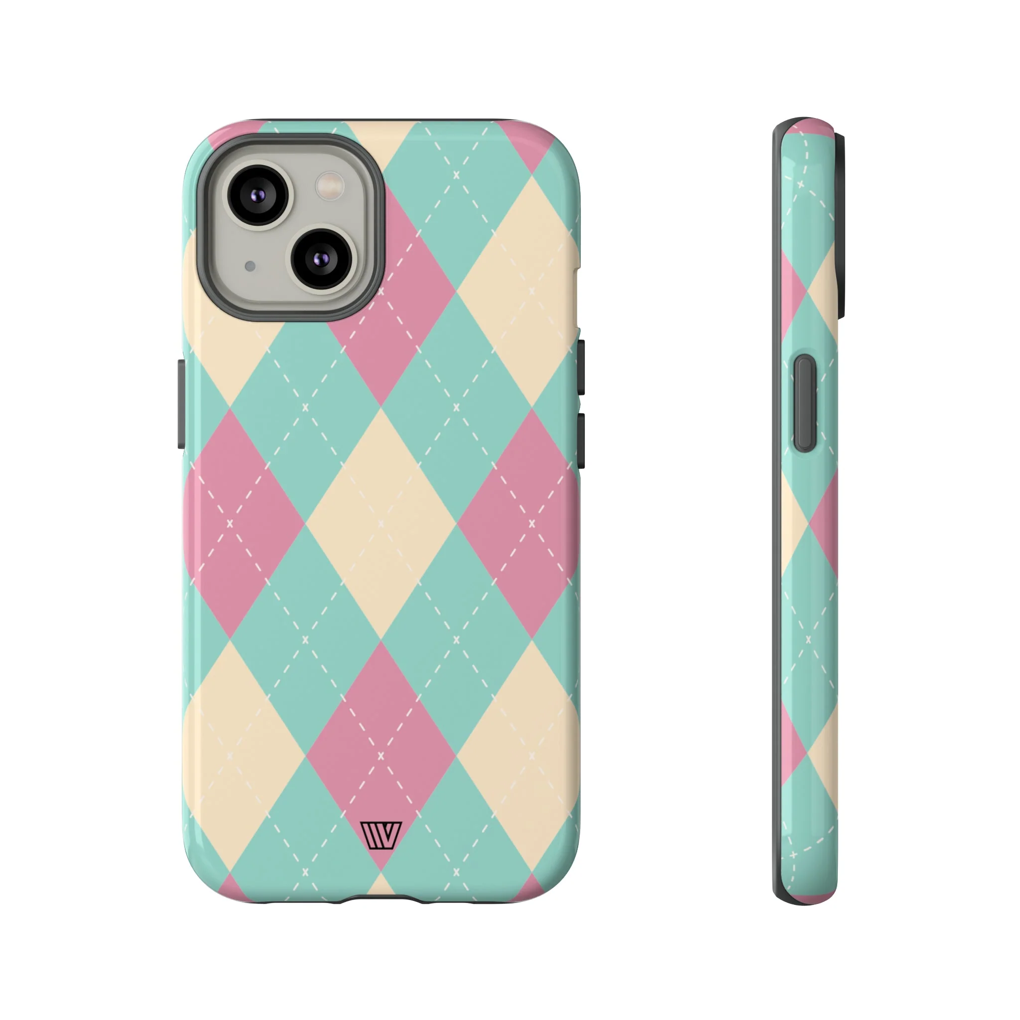 BLUE PINK BEIGE ARGYLE | Tough Phone Case - Image 41