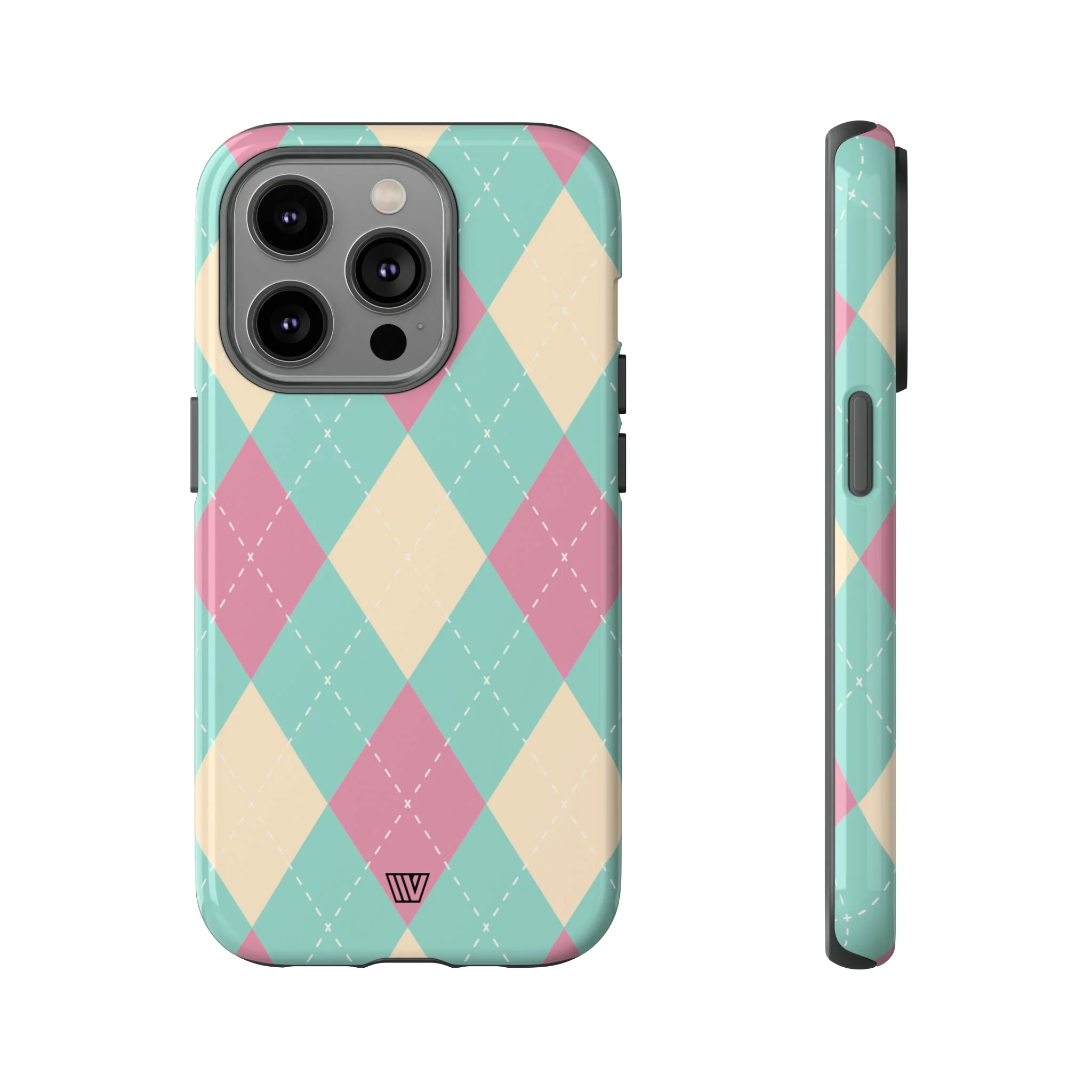 BLUE PINK BEIGE ARGYLE | Tough Phone Case - Image 43