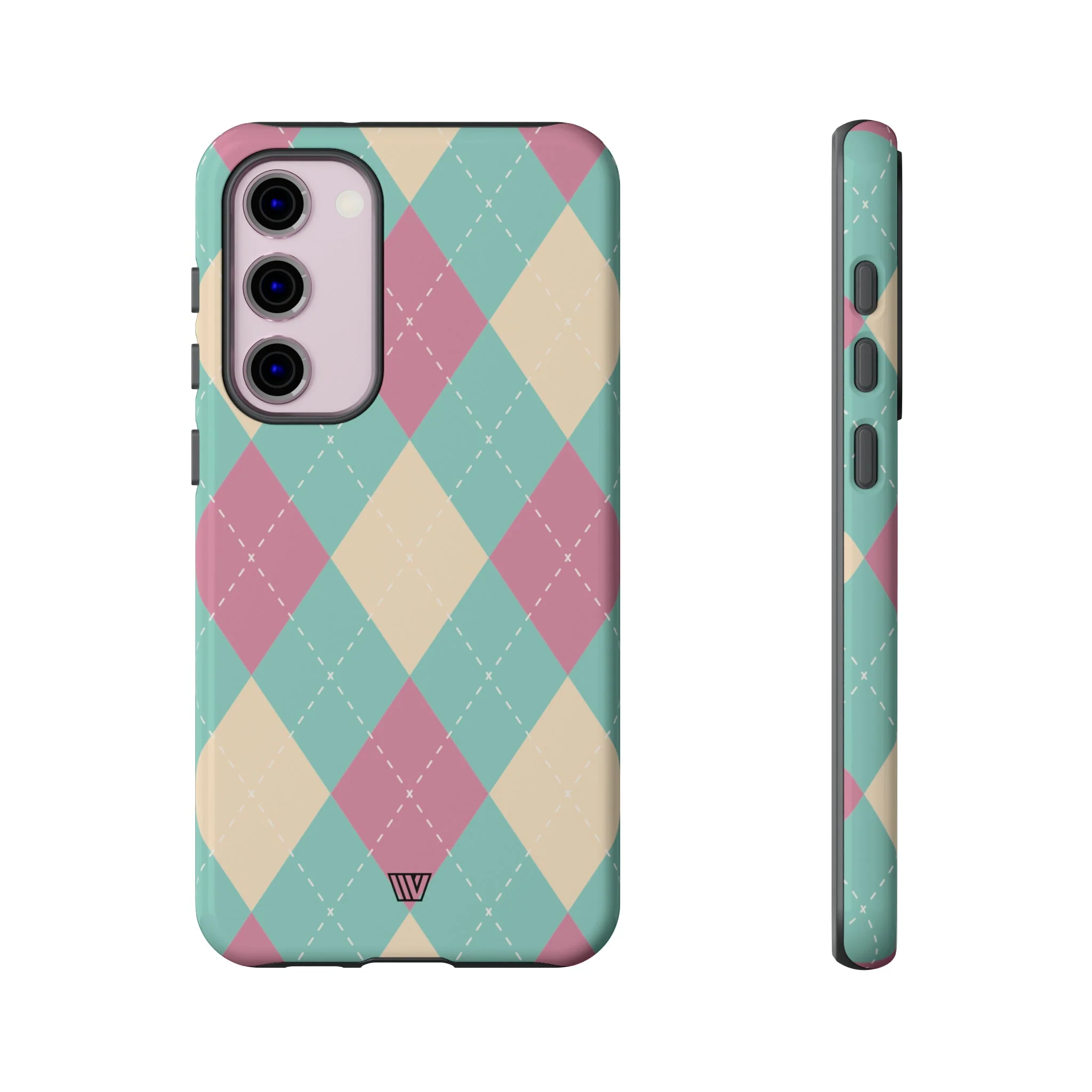 BLUE PINK BEIGE ARGYLE | Tough Phone Case - Image 51