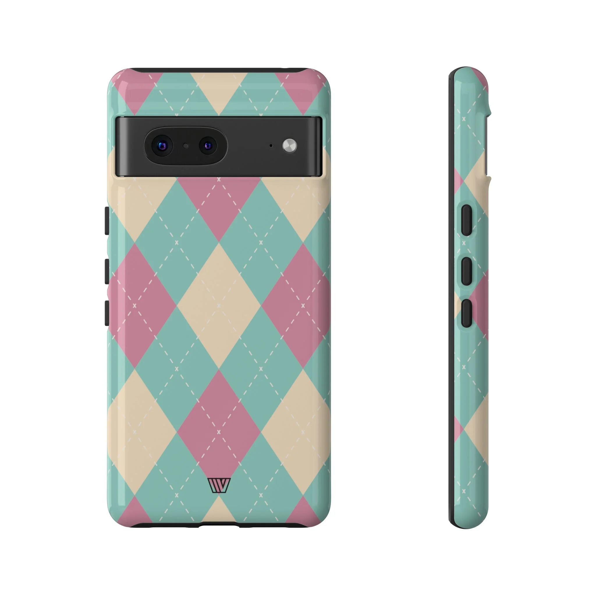 BLUE PINK BEIGE ARGYLE | Tough Phone Case - Image 55