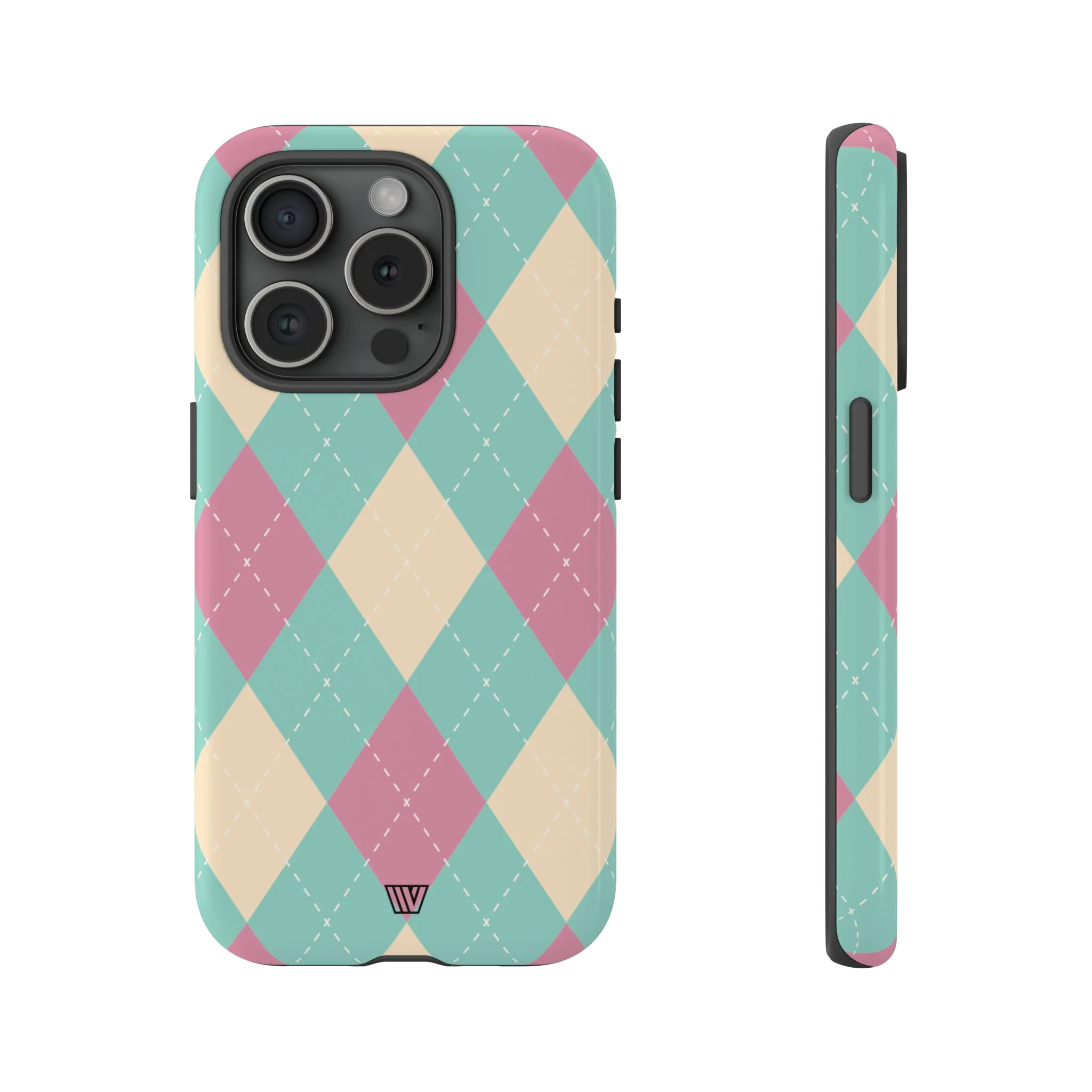 BLUE PINK BEIGE ARGYLE | Tough Phone Case - Image 60