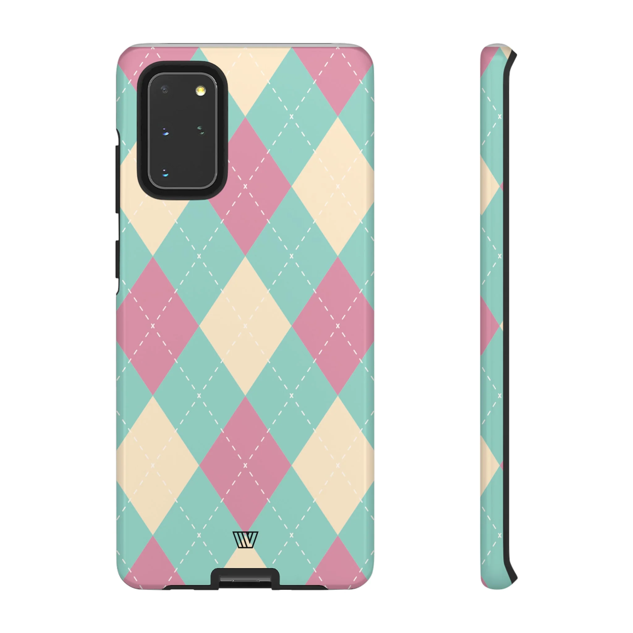 BLUE PINK BEIGE ARGYLE | Tough Phone Case - Image 7