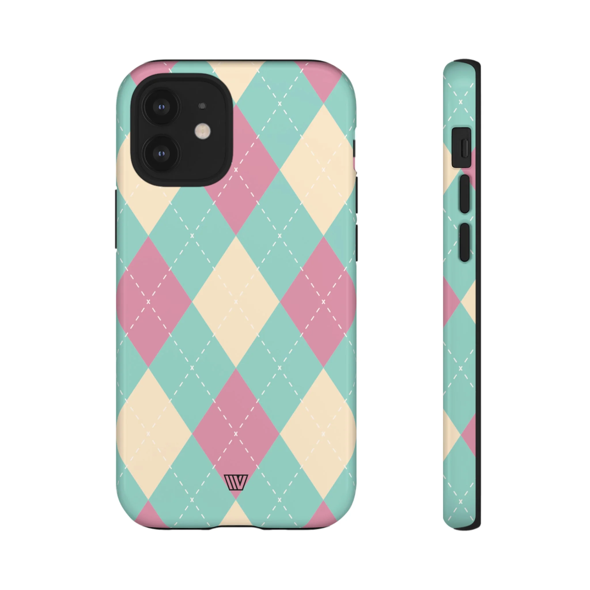 BLUE PINK BEIGE ARGYLE | Tough Phone Case - Image 9