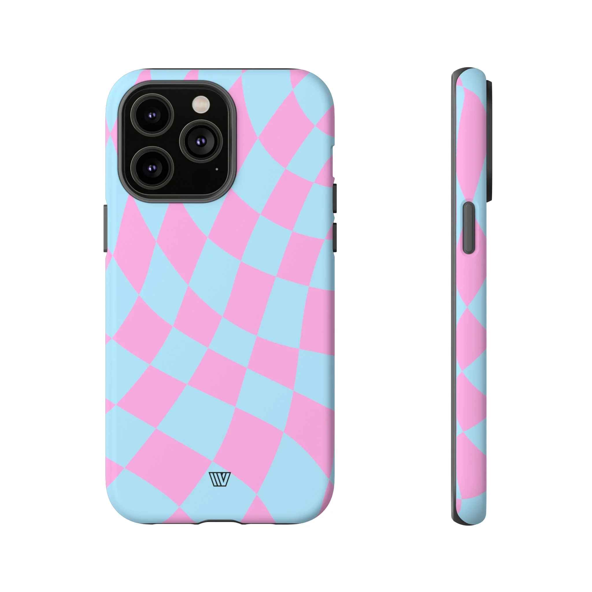 BLUE PINK CURVY CHECKERBOARD | Tough Phone Case - Image 13