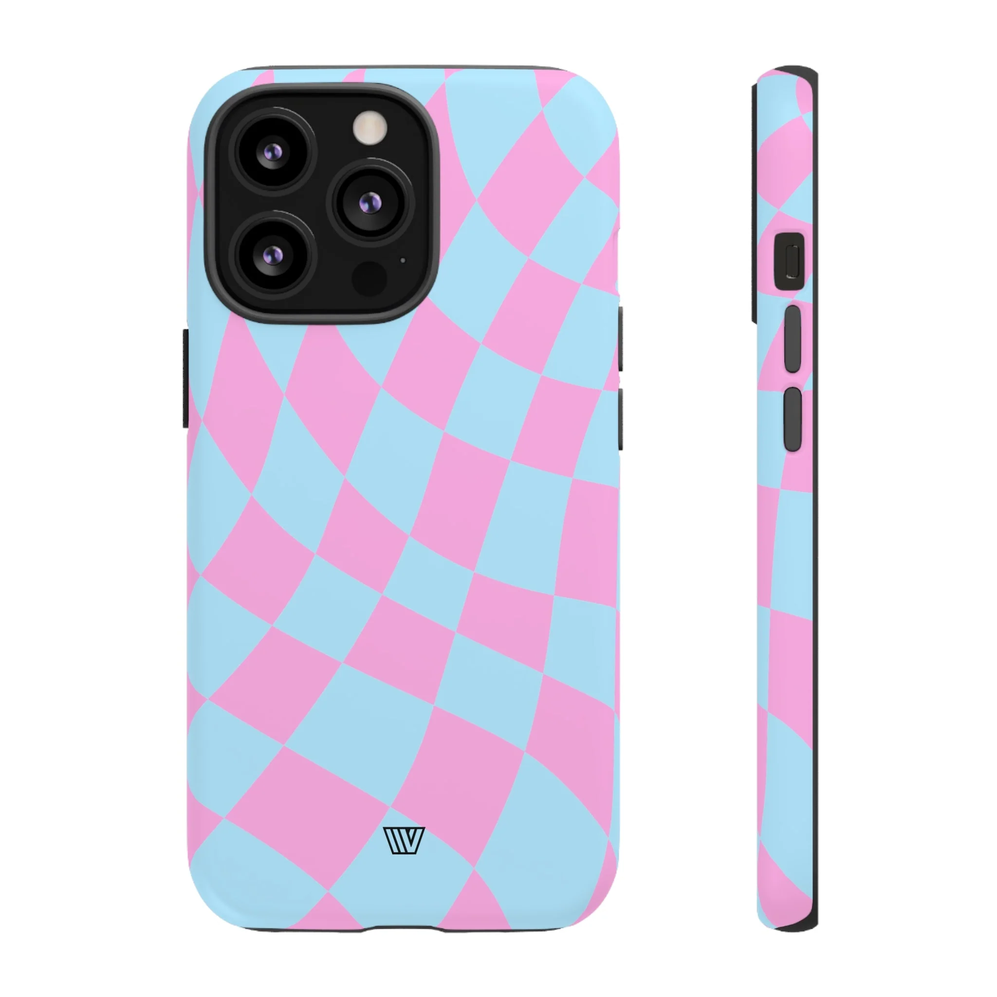 BLUE PINK CURVY CHECKERBOARD | Tough Phone Case - Image 18