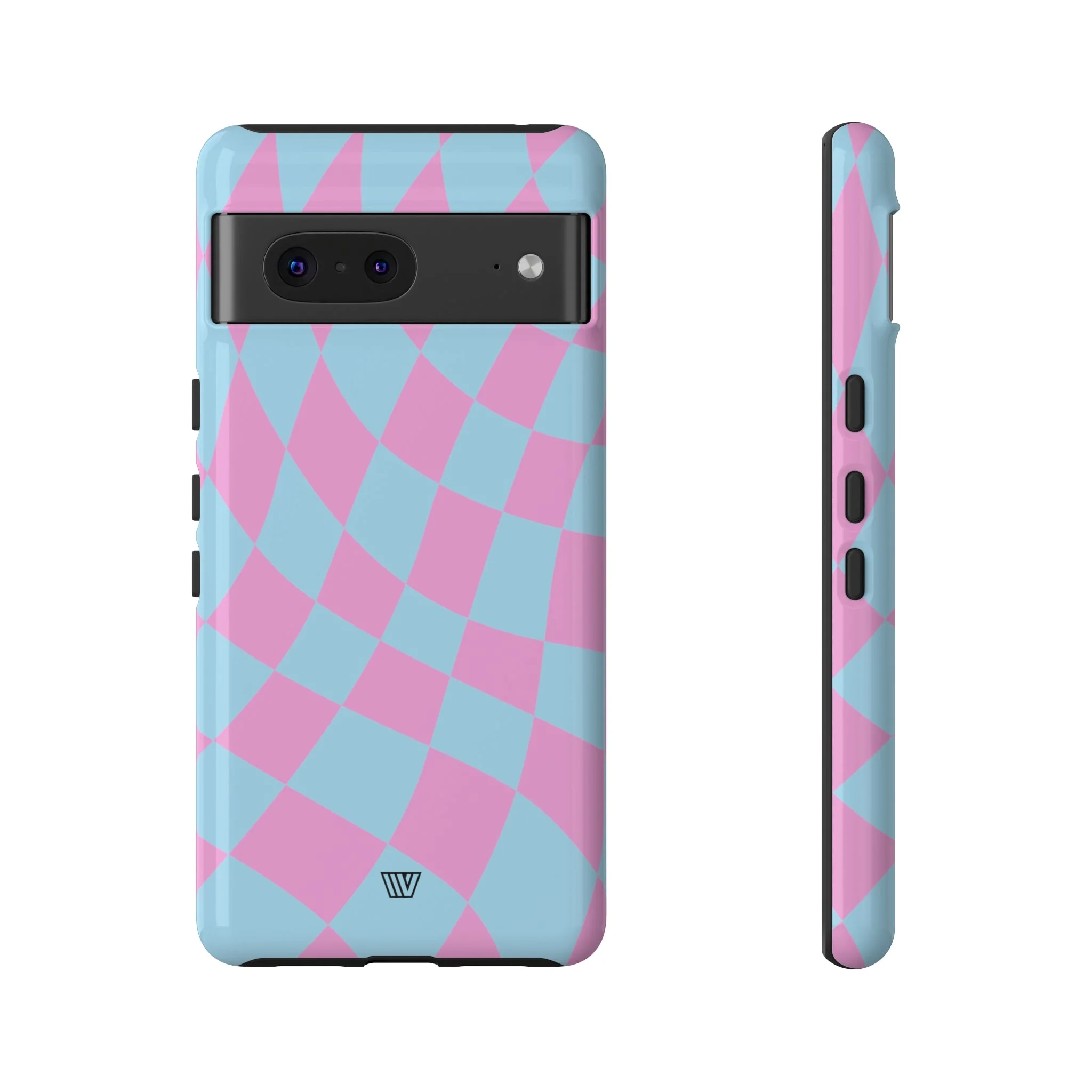 BLUE PINK CURVY CHECKERBOARD | Tough Phone Case - Image 19
