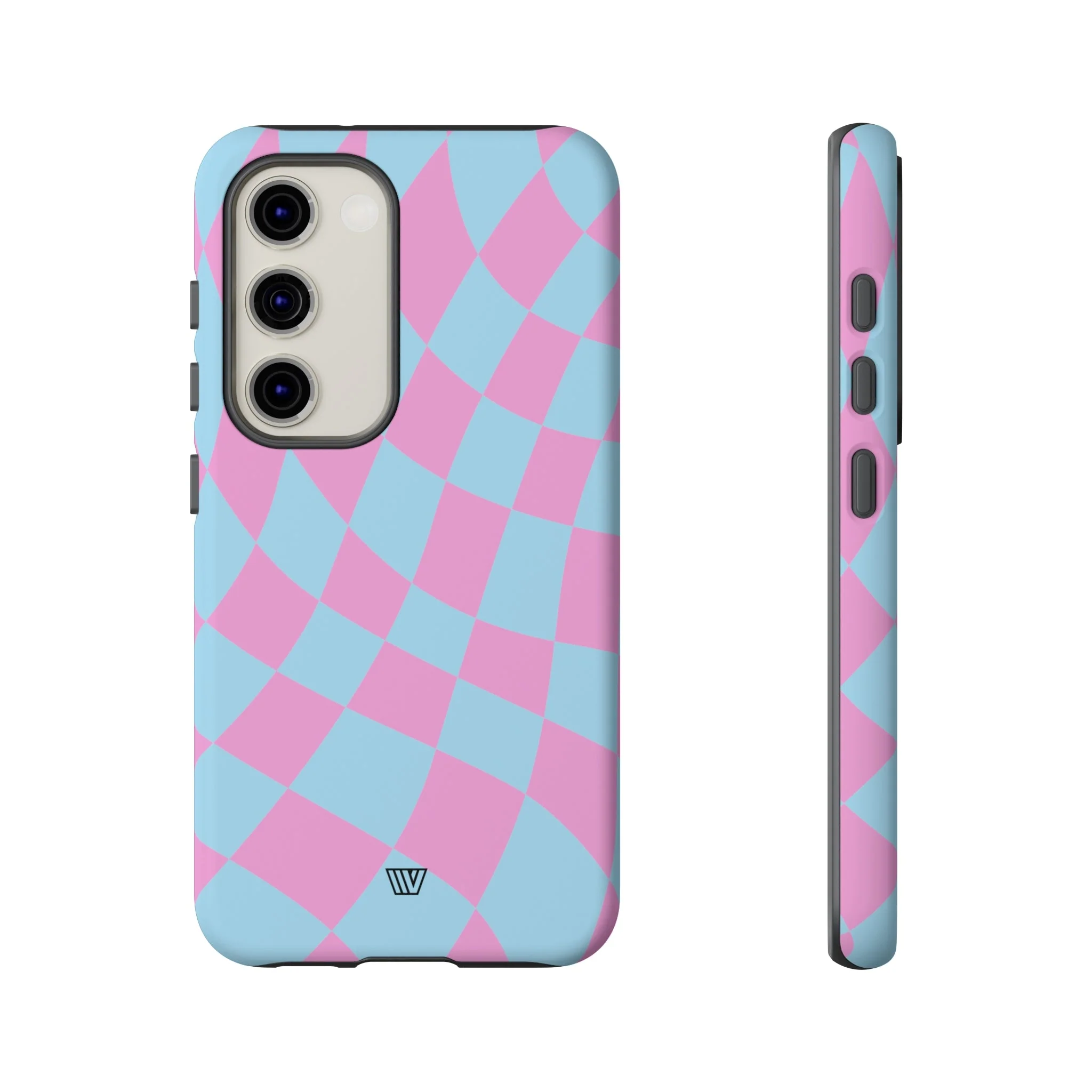 BLUE PINK CURVY CHECKERBOARD | Tough Phone Case - Image 22