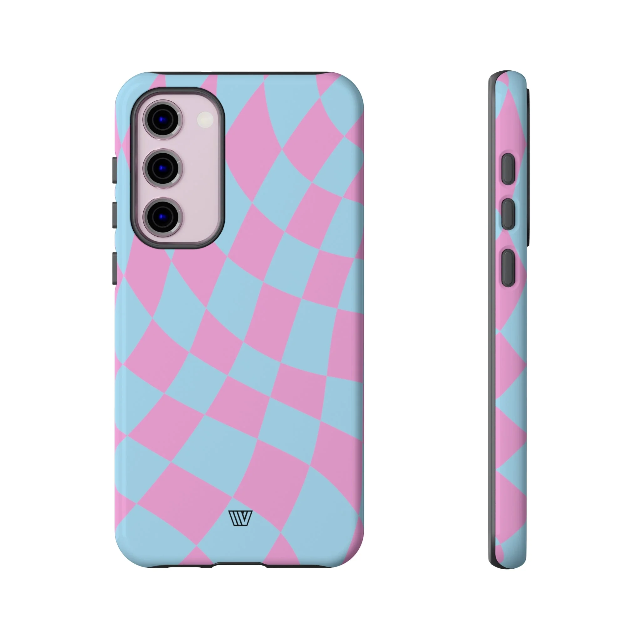 BLUE PINK CURVY CHECKERBOARD | Tough Phone Case - Image 23