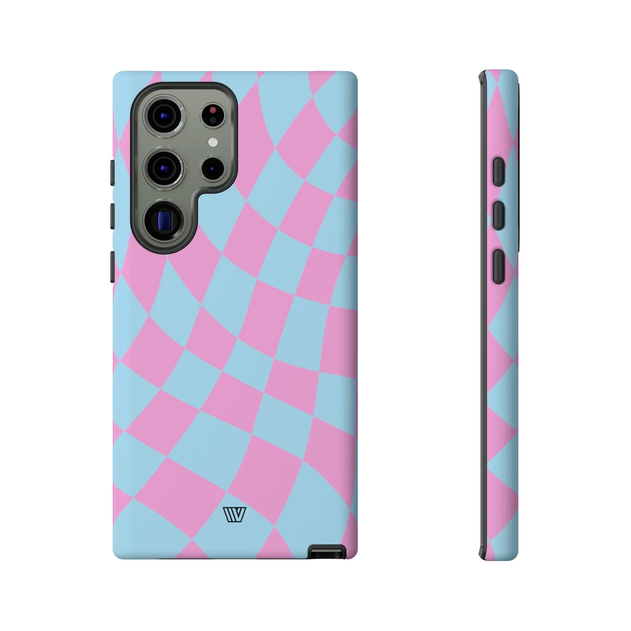 BLUE PINK CURVY CHECKERBOARD | Tough Phone Case - Image 26