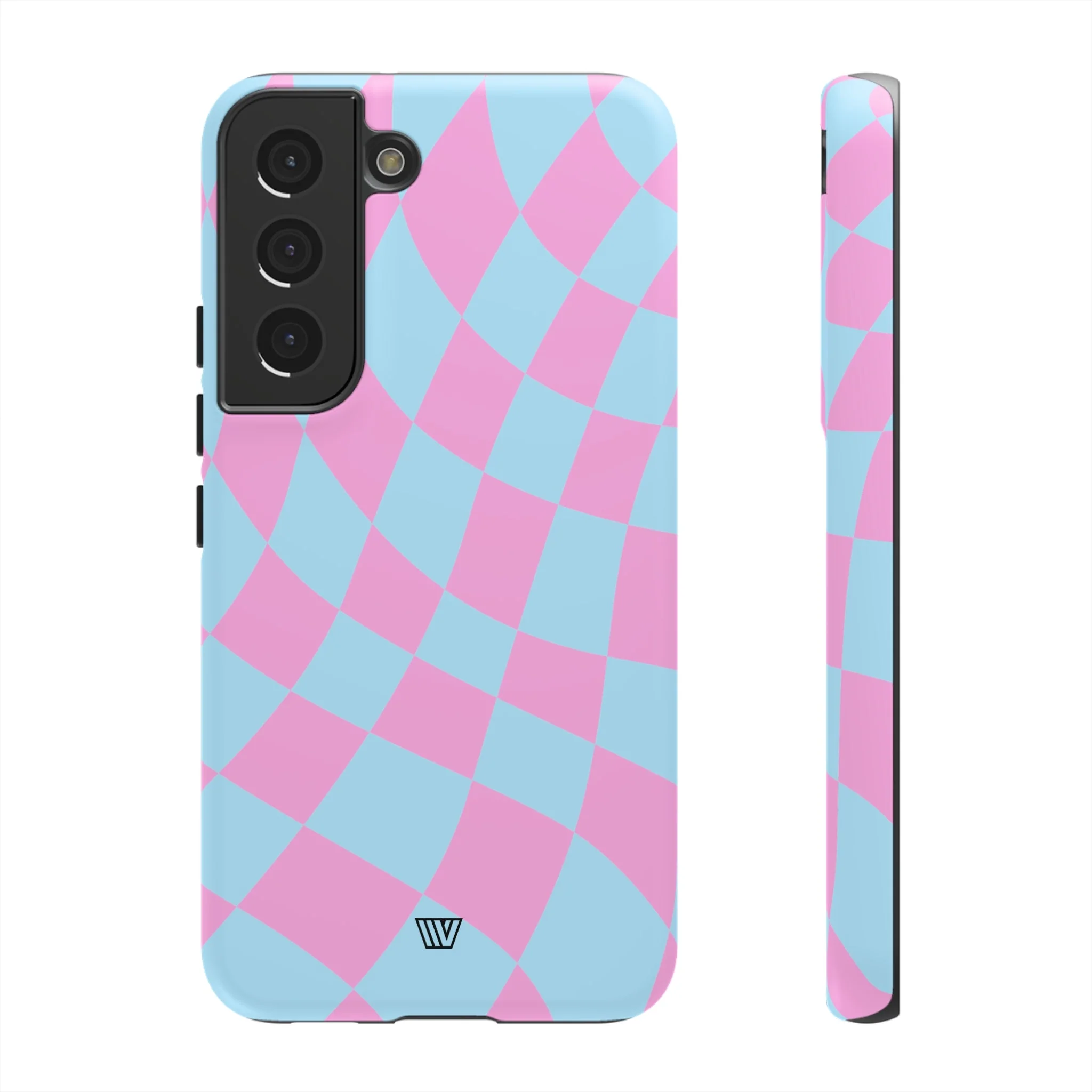 BLUE PINK CURVY CHECKERBOARD | Tough Phone Case - Image 28