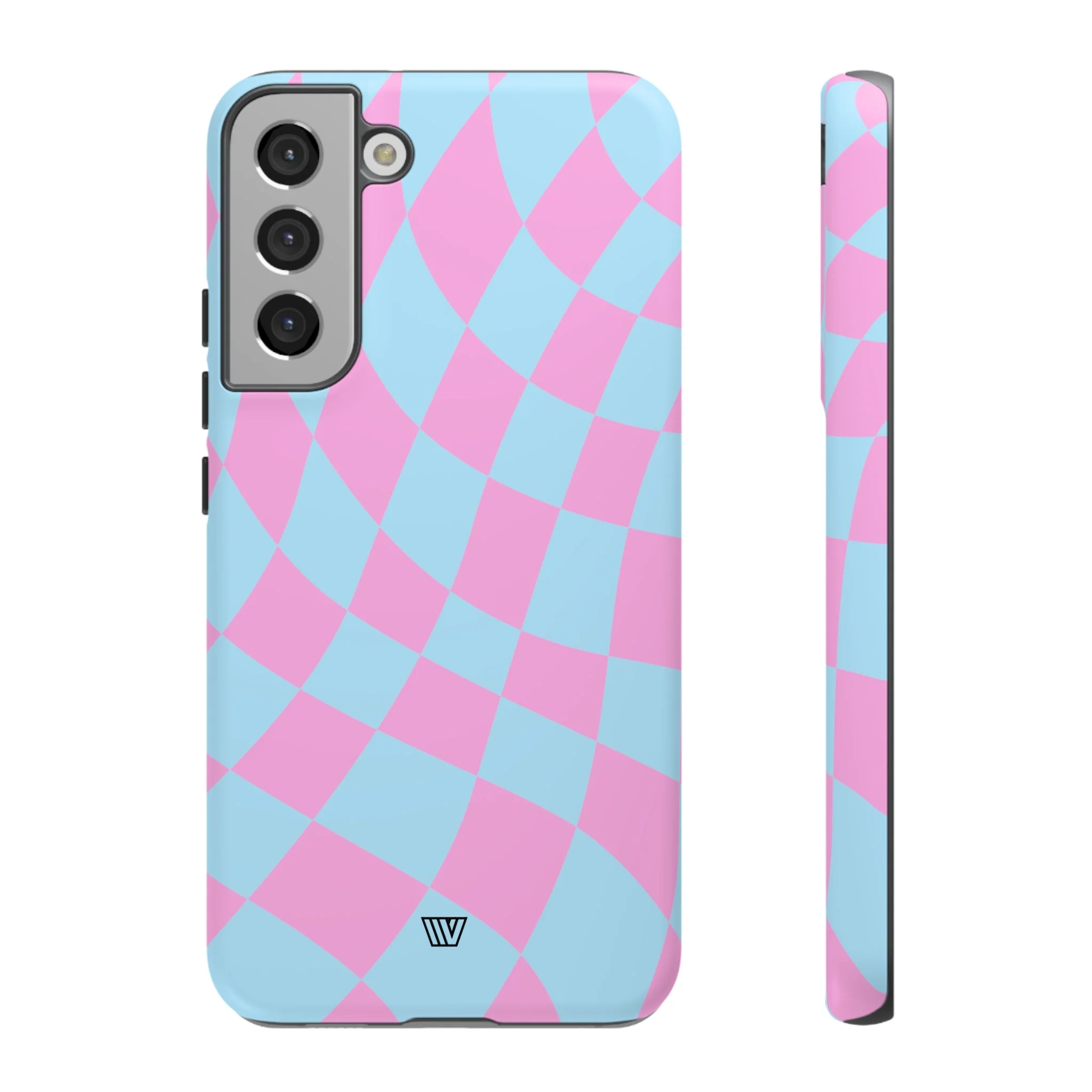 BLUE PINK CURVY CHECKERBOARD | Tough Phone Case - Image 32