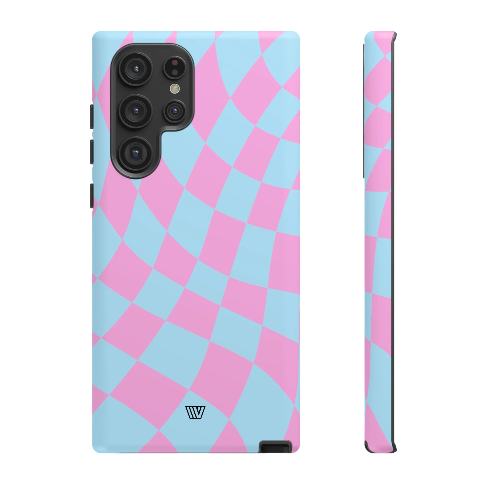 BLUE PINK CURVY CHECKERBOARD | Tough Phone Case - Image 34