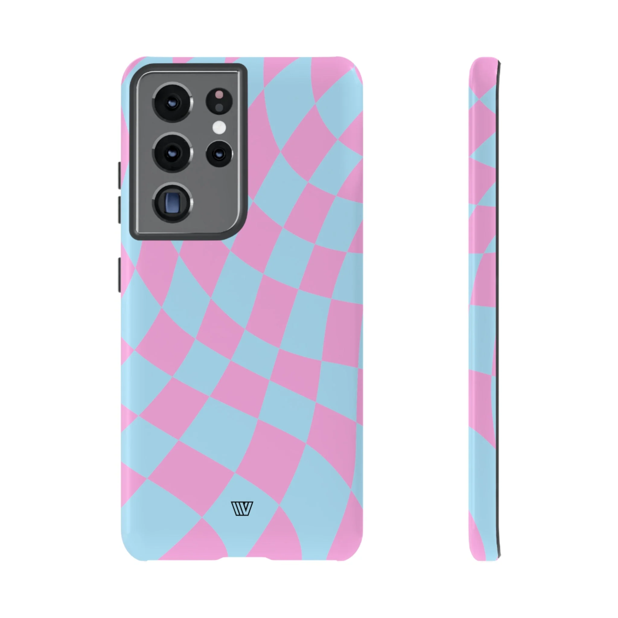 BLUE PINK CURVY CHECKERBOARD | Tough Phone Case - Image 39