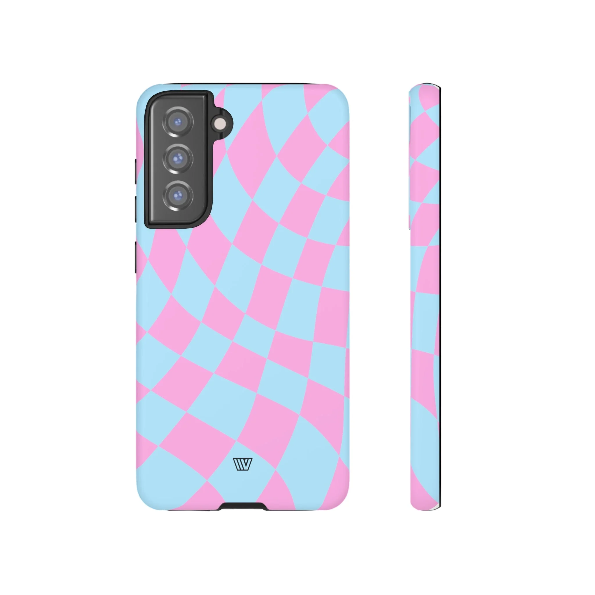BLUE PINK CURVY CHECKERBOARD | Tough Phone Case - Image 42