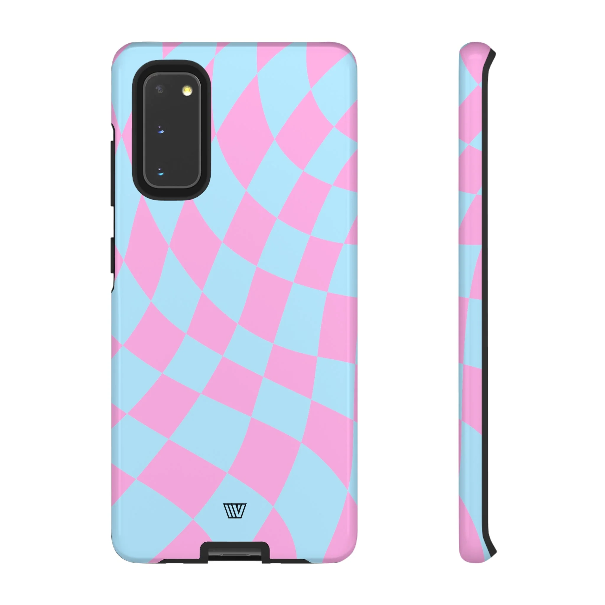 BLUE PINK CURVY CHECKERBOARD | Tough Phone Case - Image 43