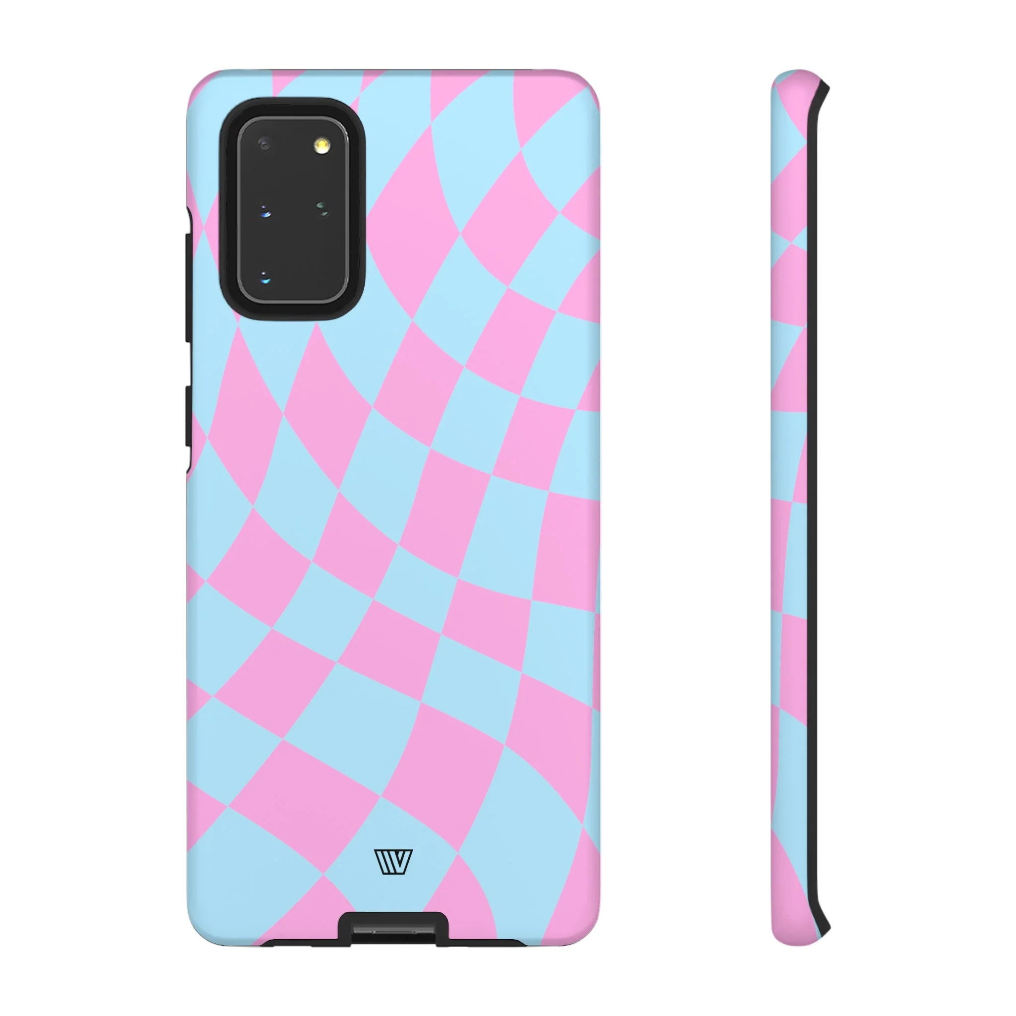 BLUE PINK CURVY CHECKERBOARD | Tough Phone Case - Image 46