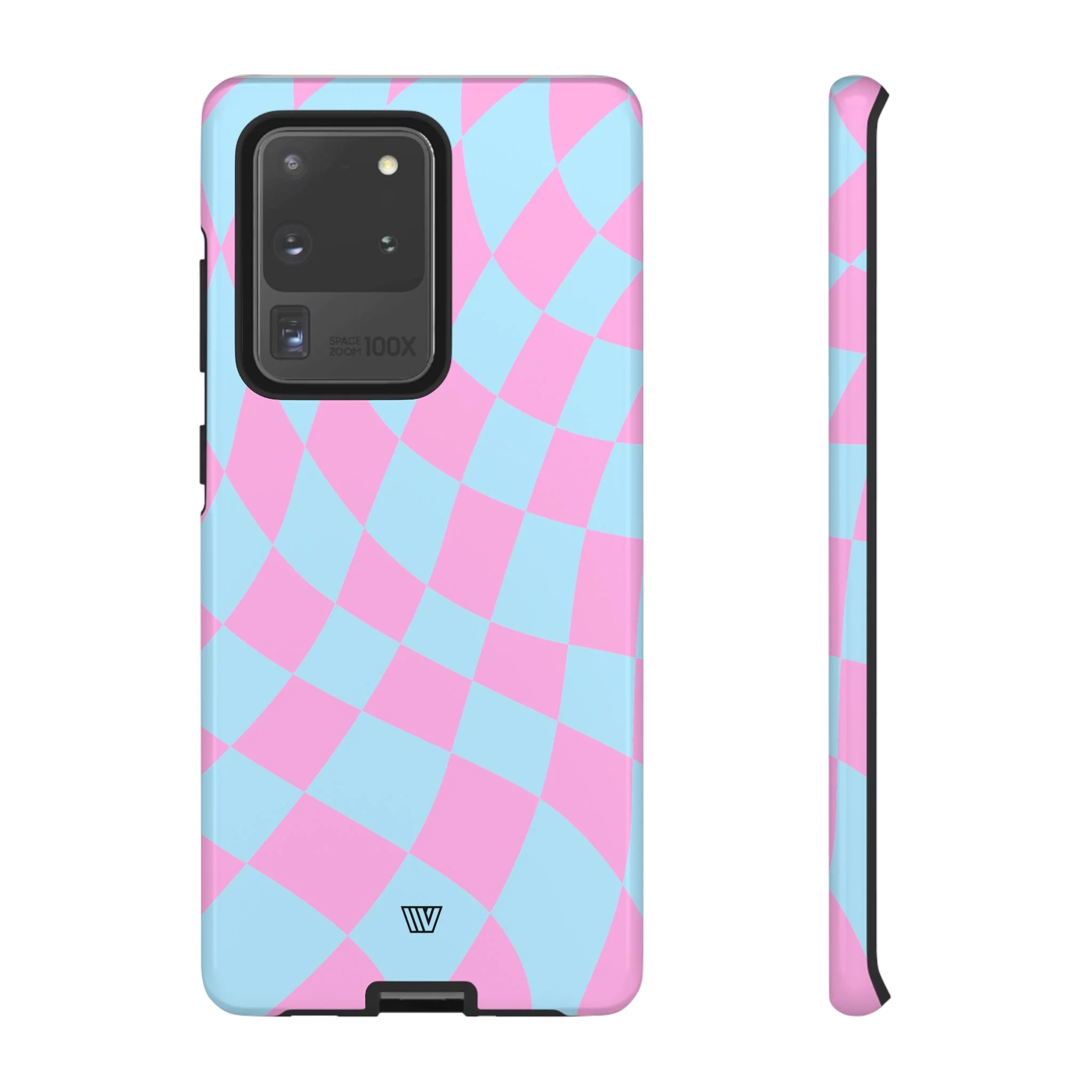 BLUE PINK CURVY CHECKERBOARD | Tough Phone Case - Image 47