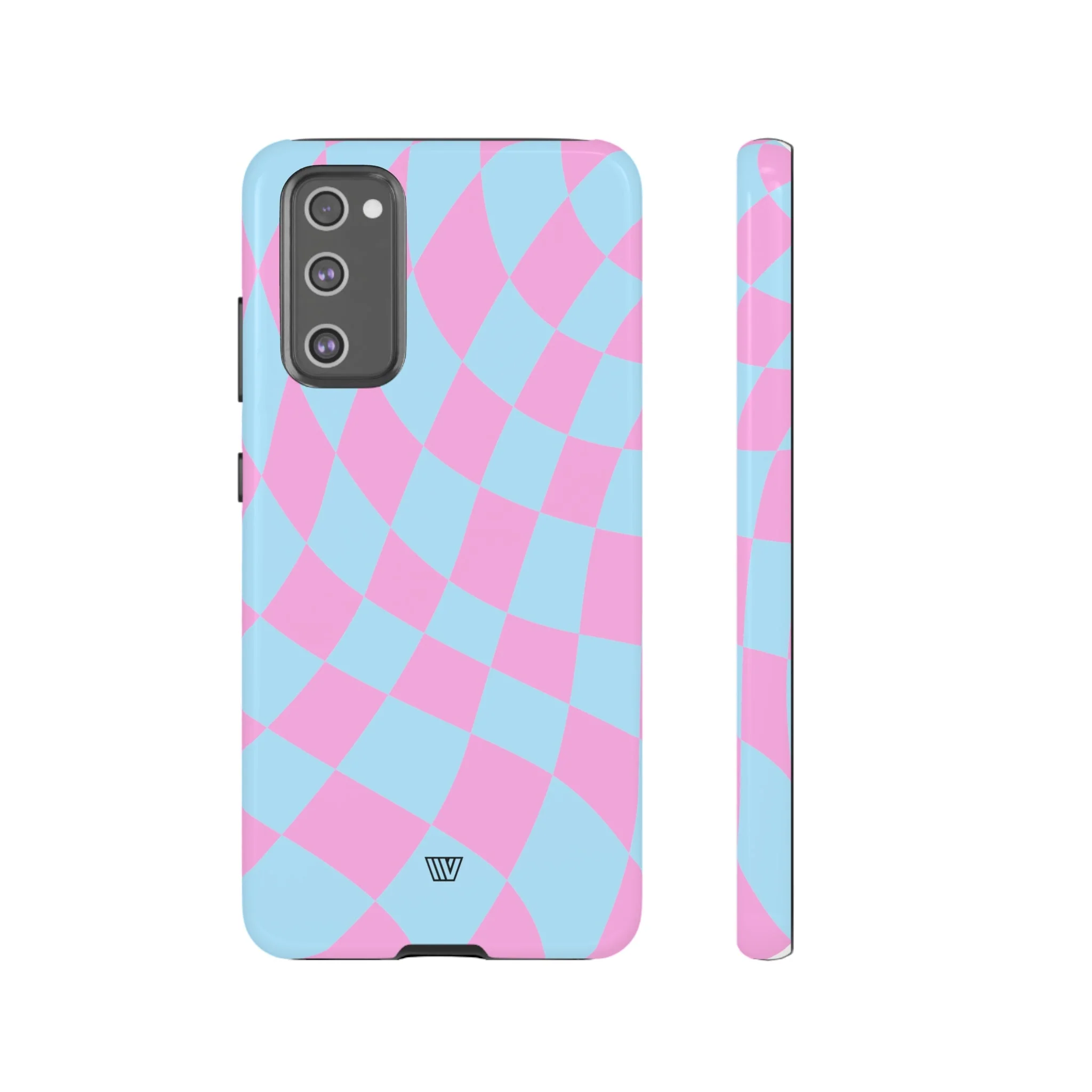 BLUE PINK CURVY CHECKERBOARD | Tough Phone Case - Image 49