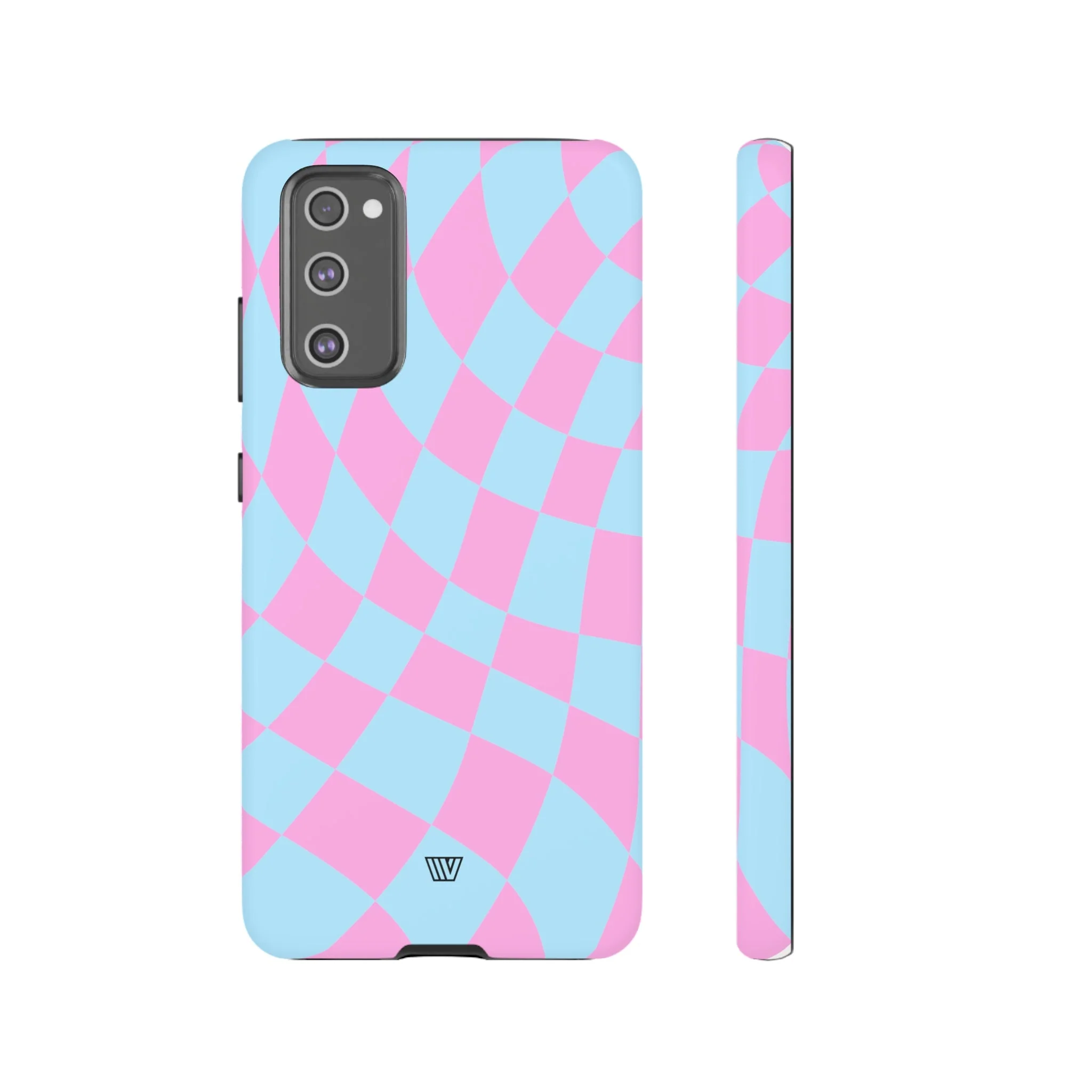 BLUE PINK CURVY CHECKERBOARD | Tough Phone Case - Image 50