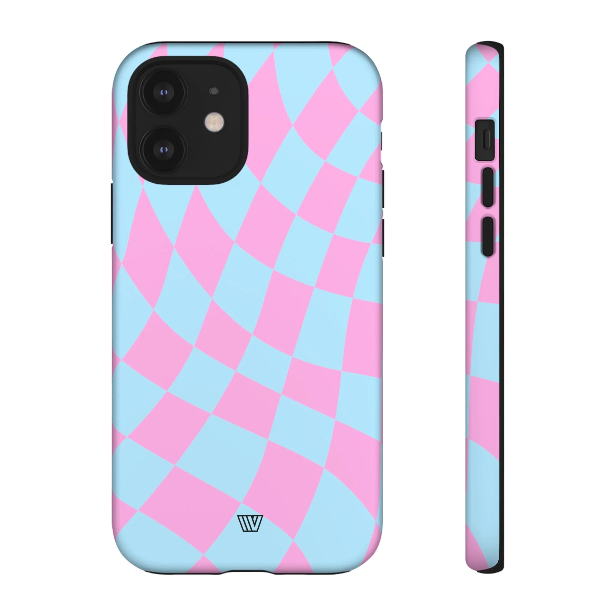 BLUE PINK CURVY CHECKERBOARD | Tough Phone Case - Image 52