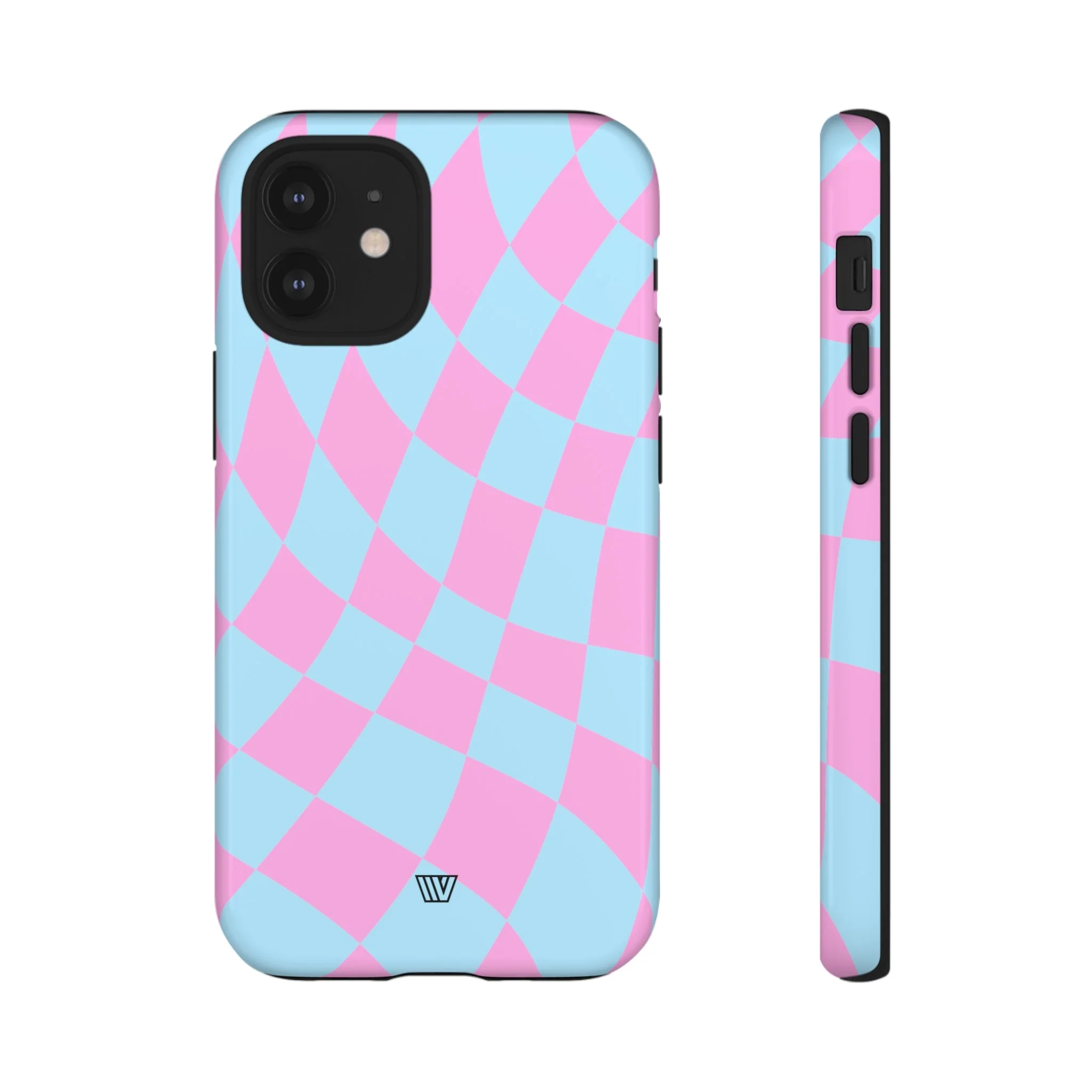 BLUE PINK CURVY CHECKERBOARD | Tough Phone Case - Image 53