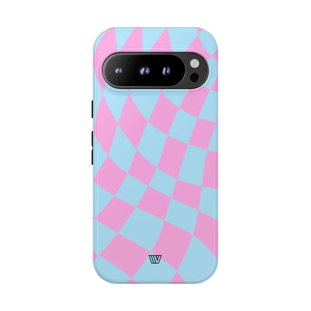 BLUE PINK CURVY CHECKERBOARD | Tough Phone Case - Image 84