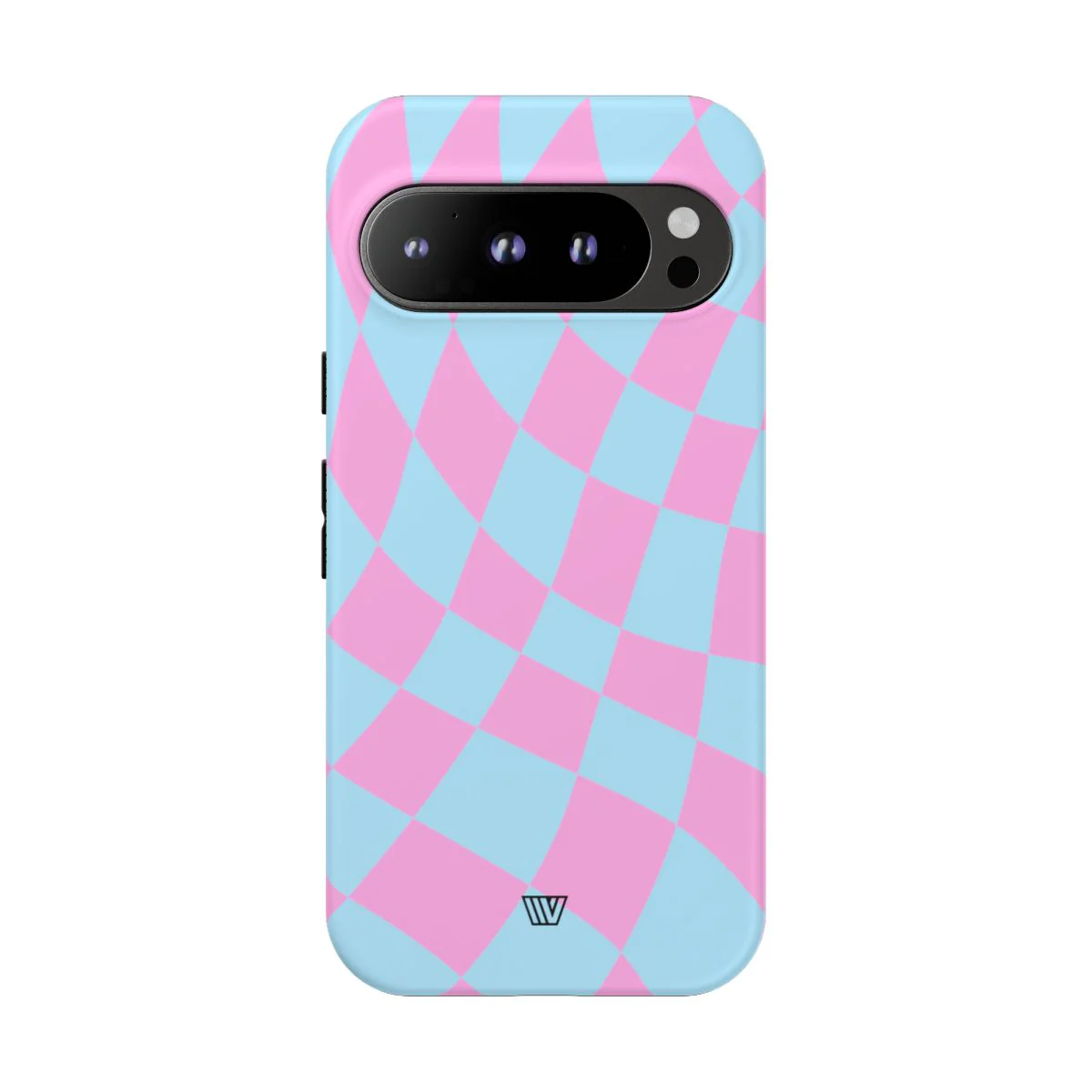 BLUE PINK CURVY CHECKERBOARD | Tough Phone Case - Image 85