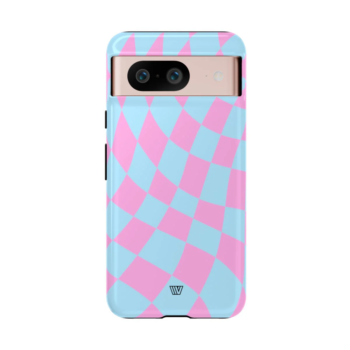 BLUE PINK CURVY CHECKERBOARD | Tough Phone Case - Image 88