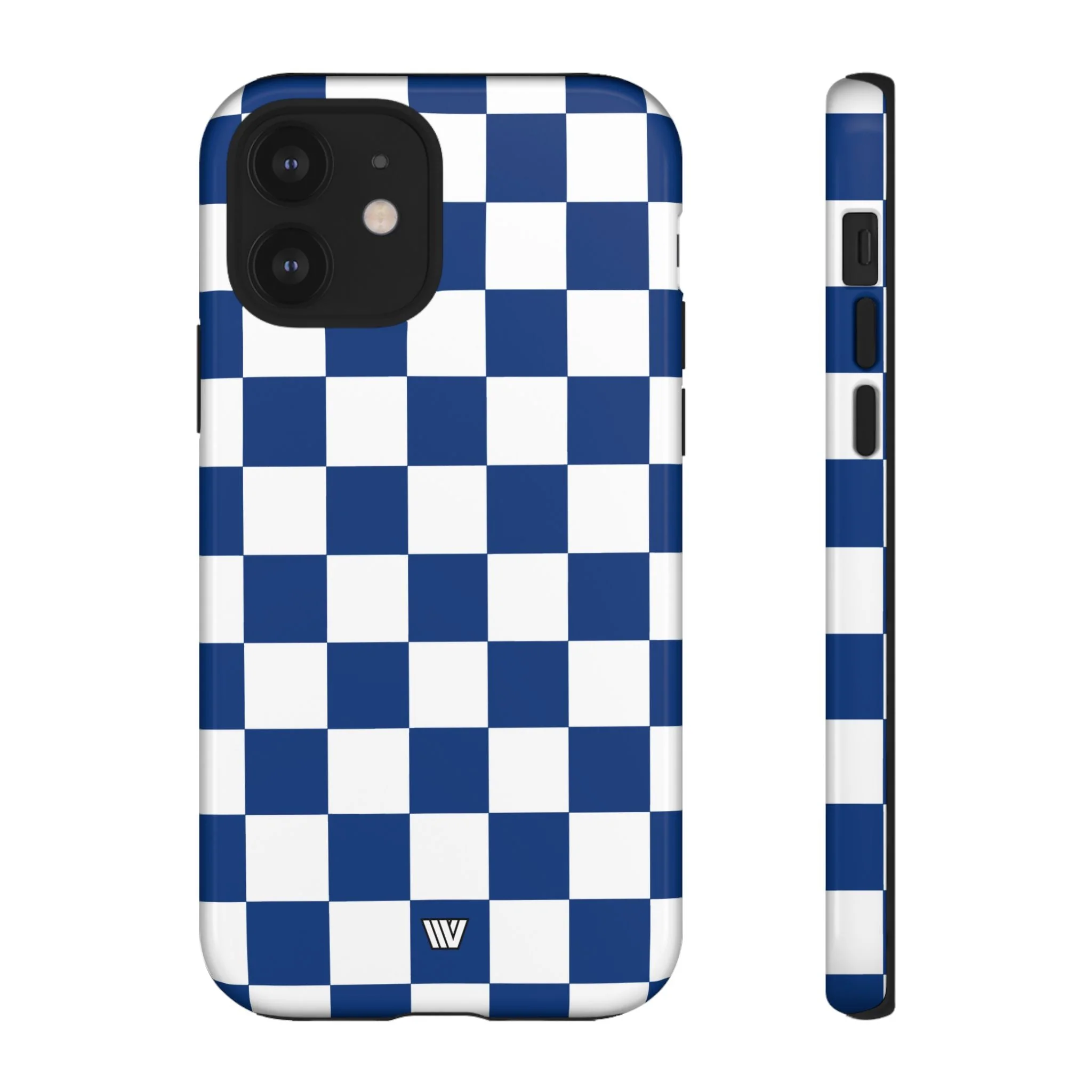 BLUE WHITE CHECKERBOARD | Tough Phone Case - Image 10
