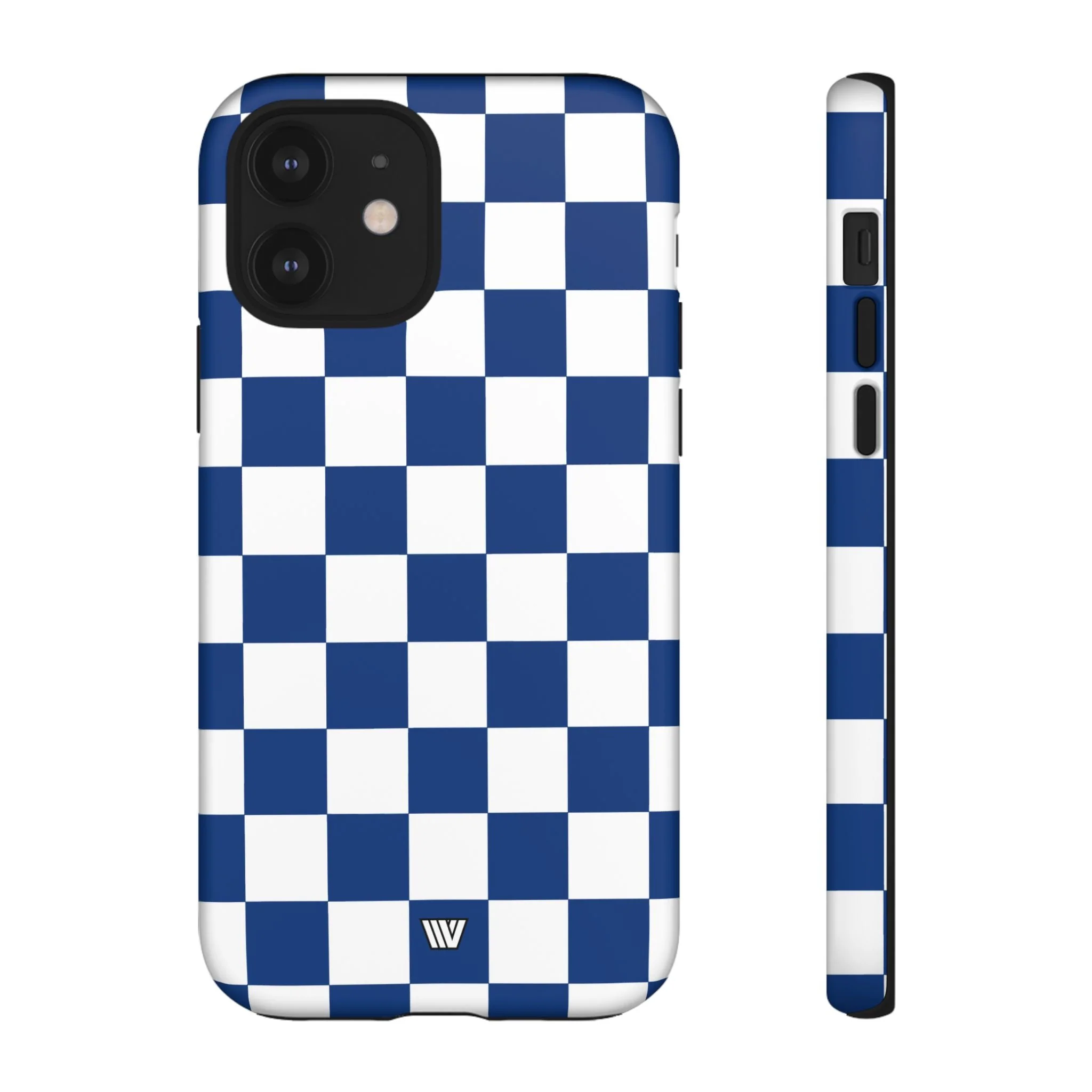 BLUE WHITE CHECKERBOARD | Tough Phone Case - Image 11