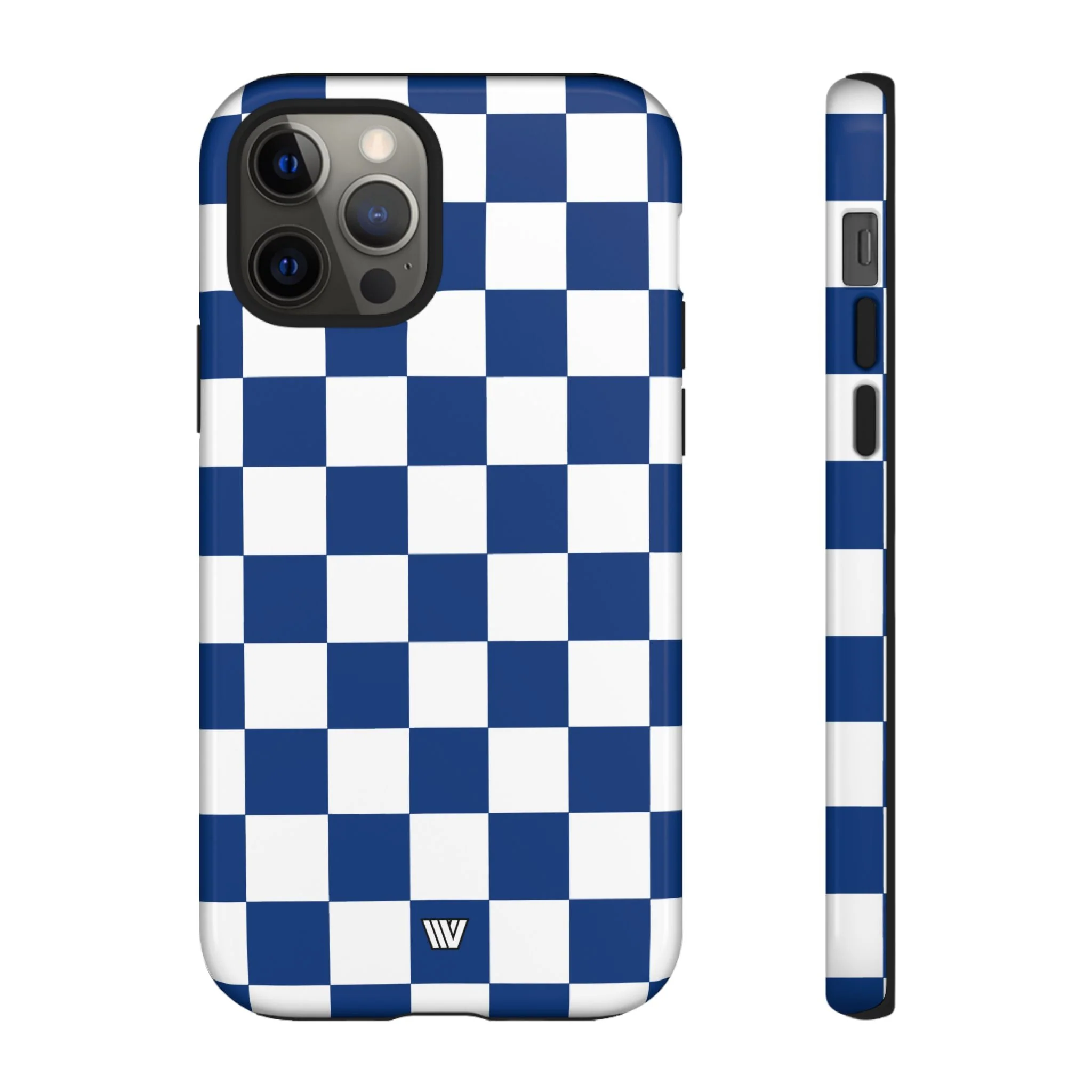 BLUE WHITE CHECKERBOARD | Tough Phone Case - Image 12