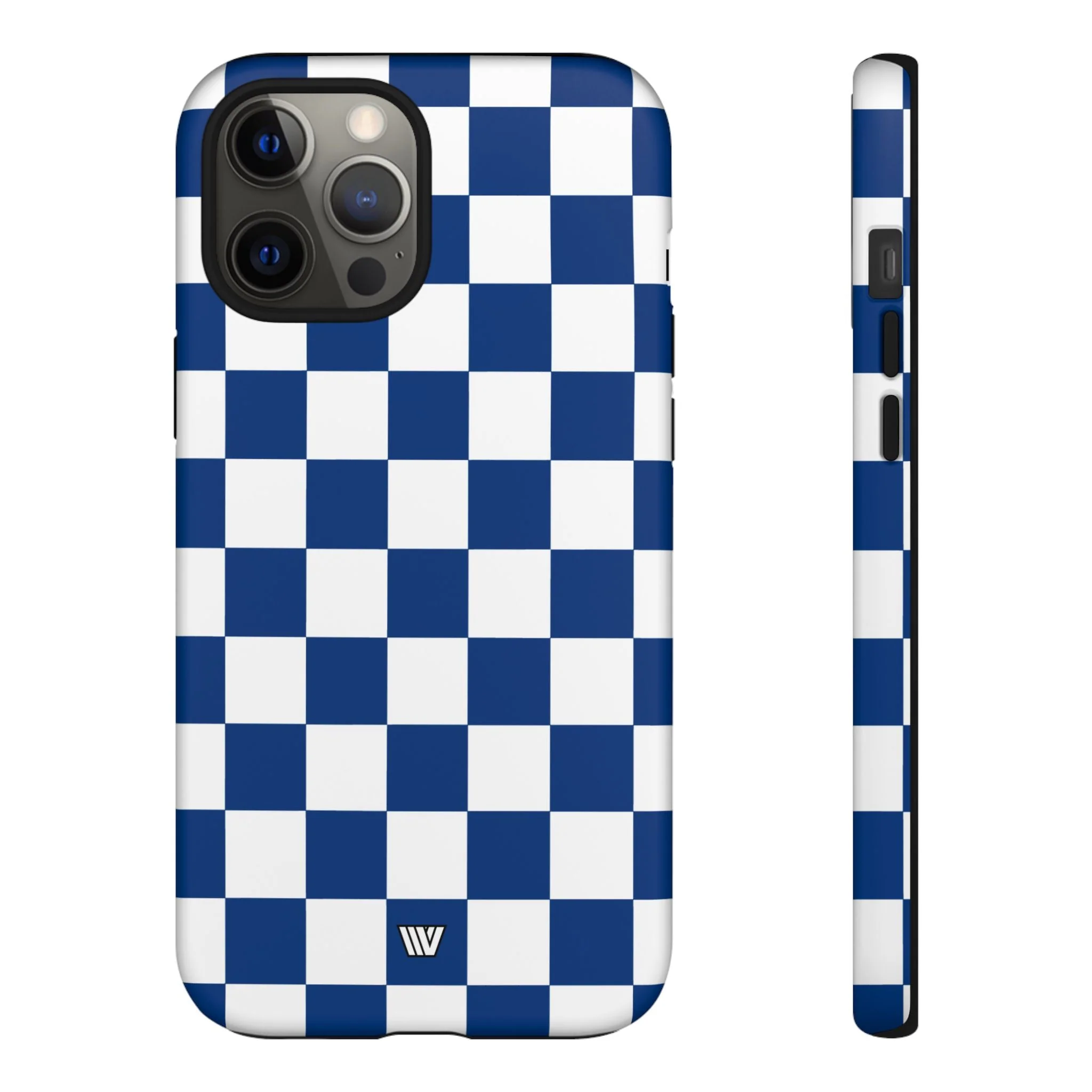 BLUE WHITE CHECKERBOARD | Tough Phone Case - Image 15