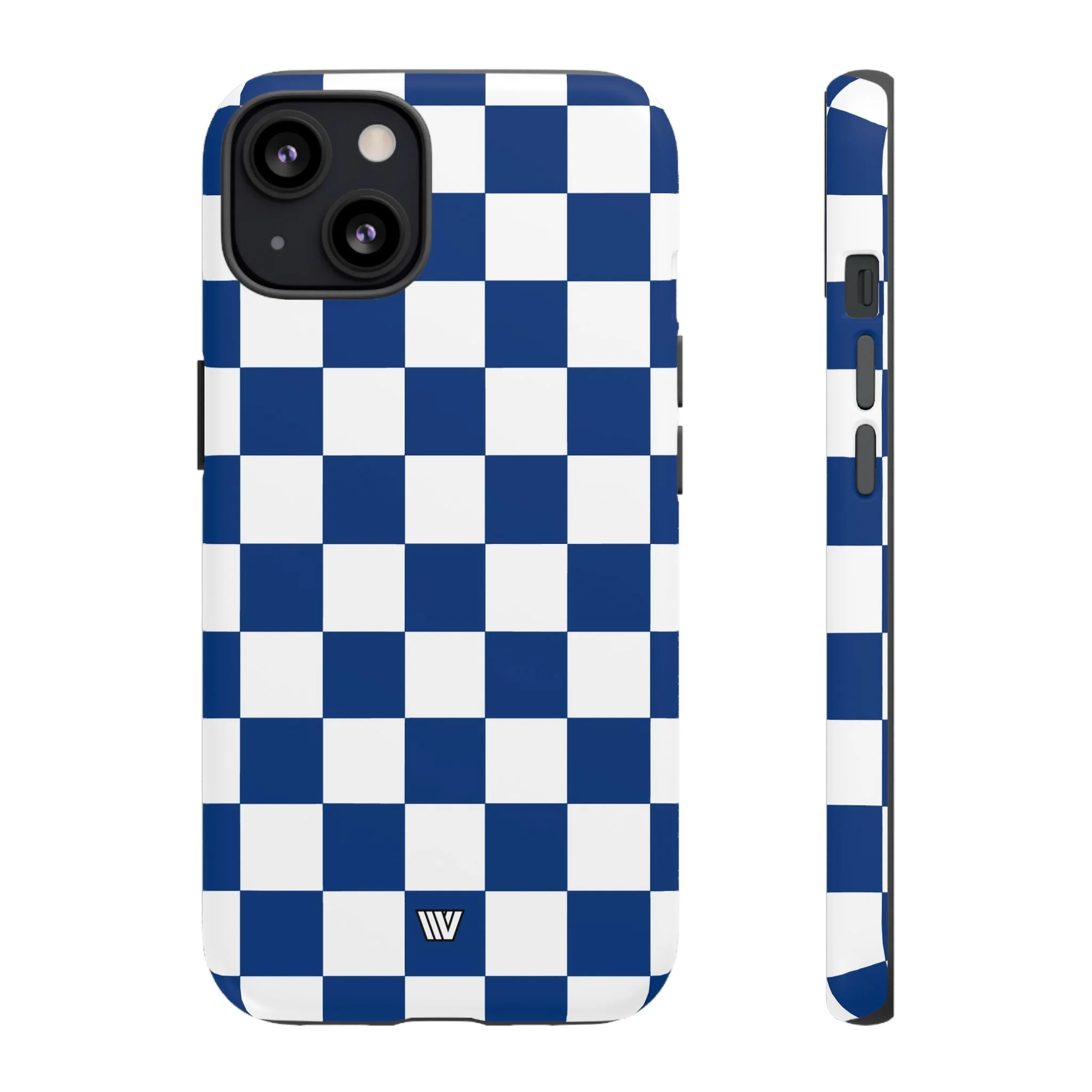 BLUE WHITE CHECKERBOARD | Tough Phone Case - Image 17