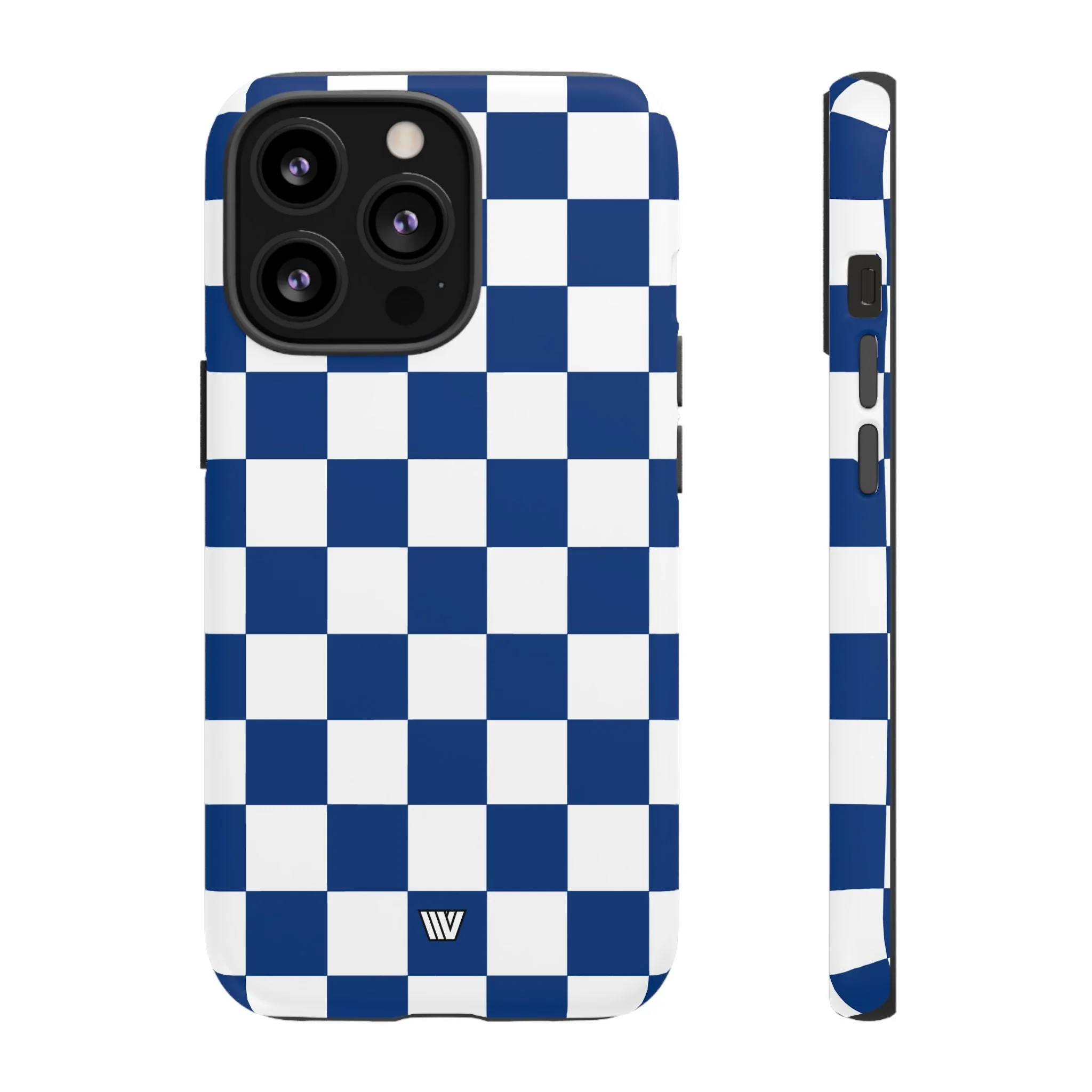BLUE WHITE CHECKERBOARD | Tough Phone Case - Image 21