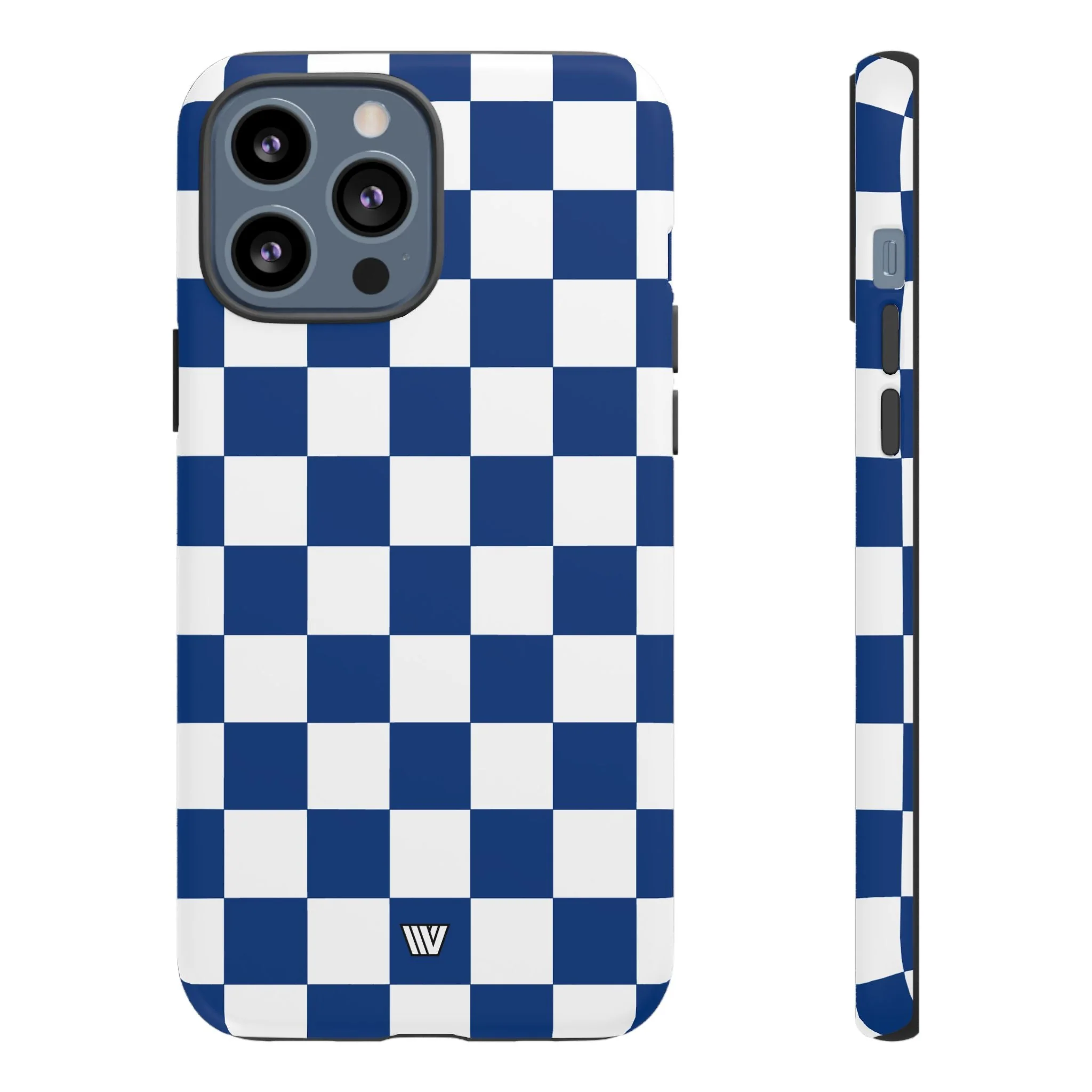 BLUE WHITE CHECKERBOARD | Tough Phone Case - Image 23