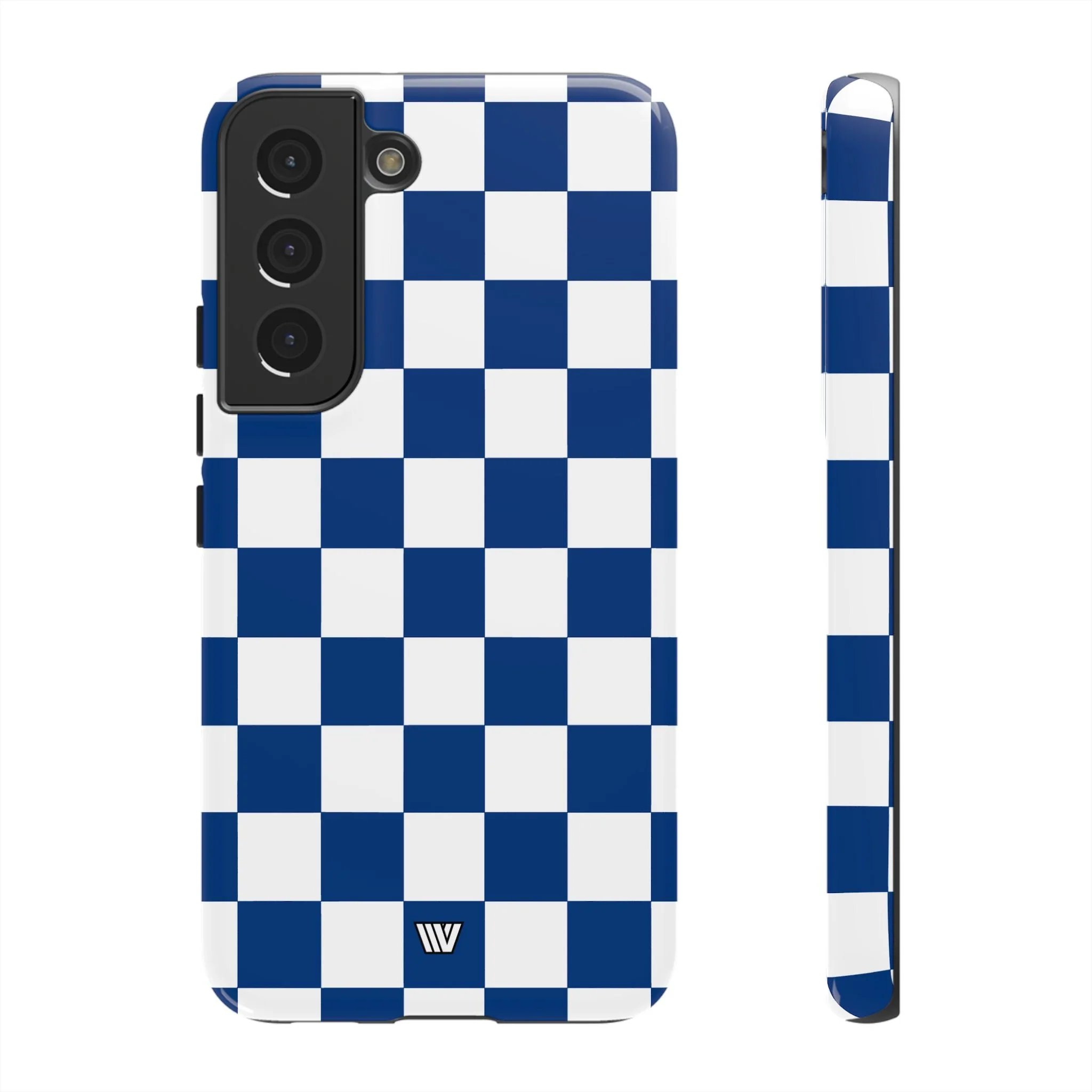 BLUE WHITE CHECKERBOARD | Tough Phone Case - Image 34