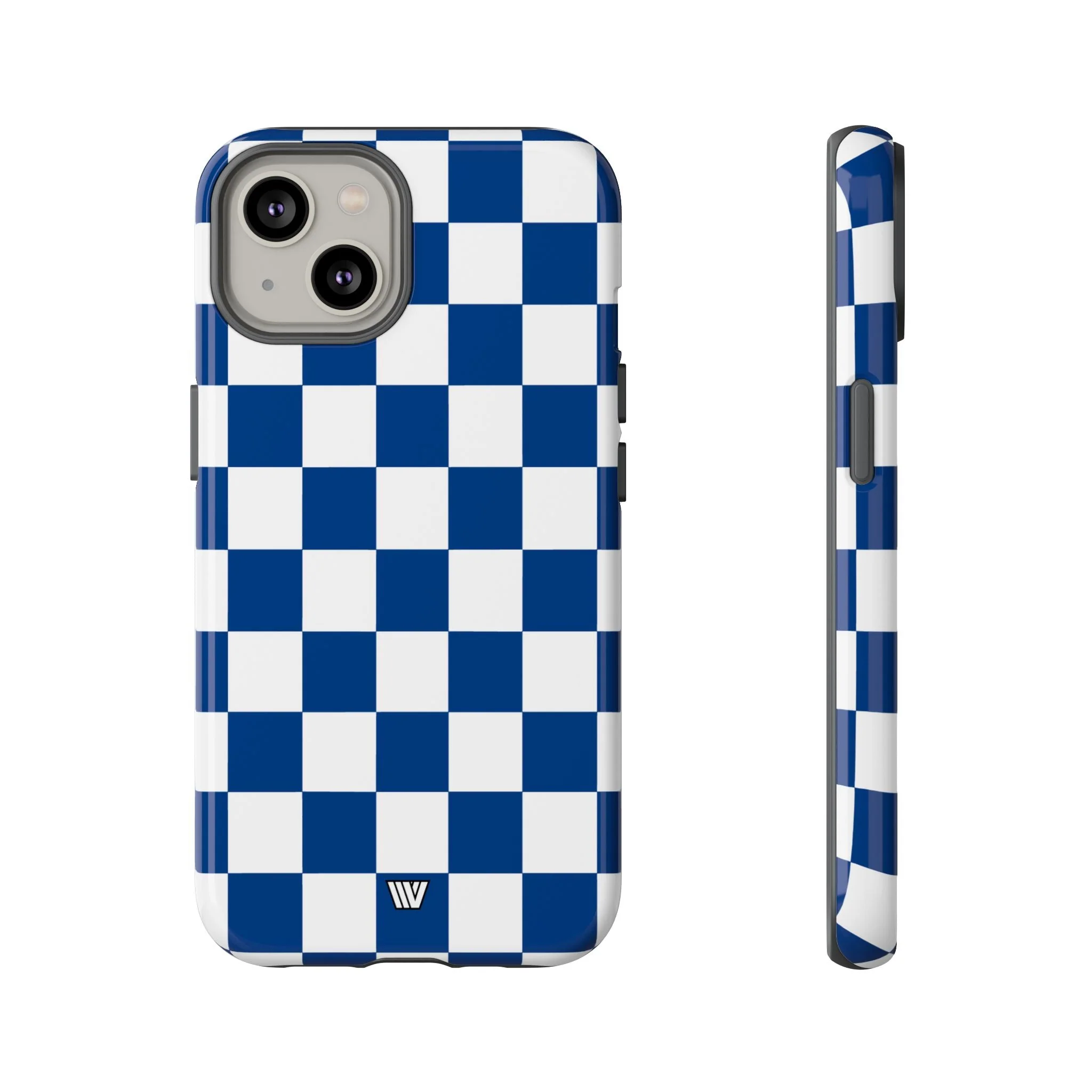 BLUE WHITE CHECKERBOARD | Tough Phone Case - Image 40