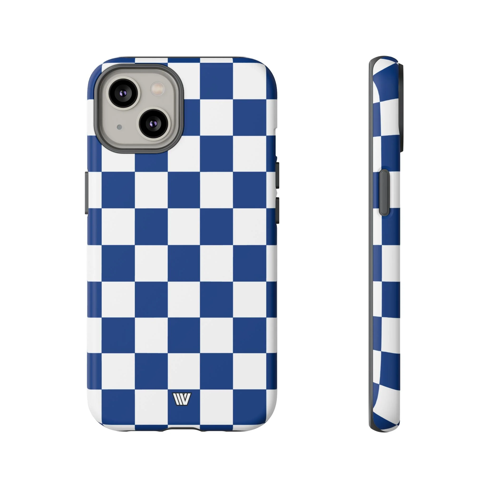 BLUE WHITE CHECKERBOARD | Tough Phone Case - Image 41