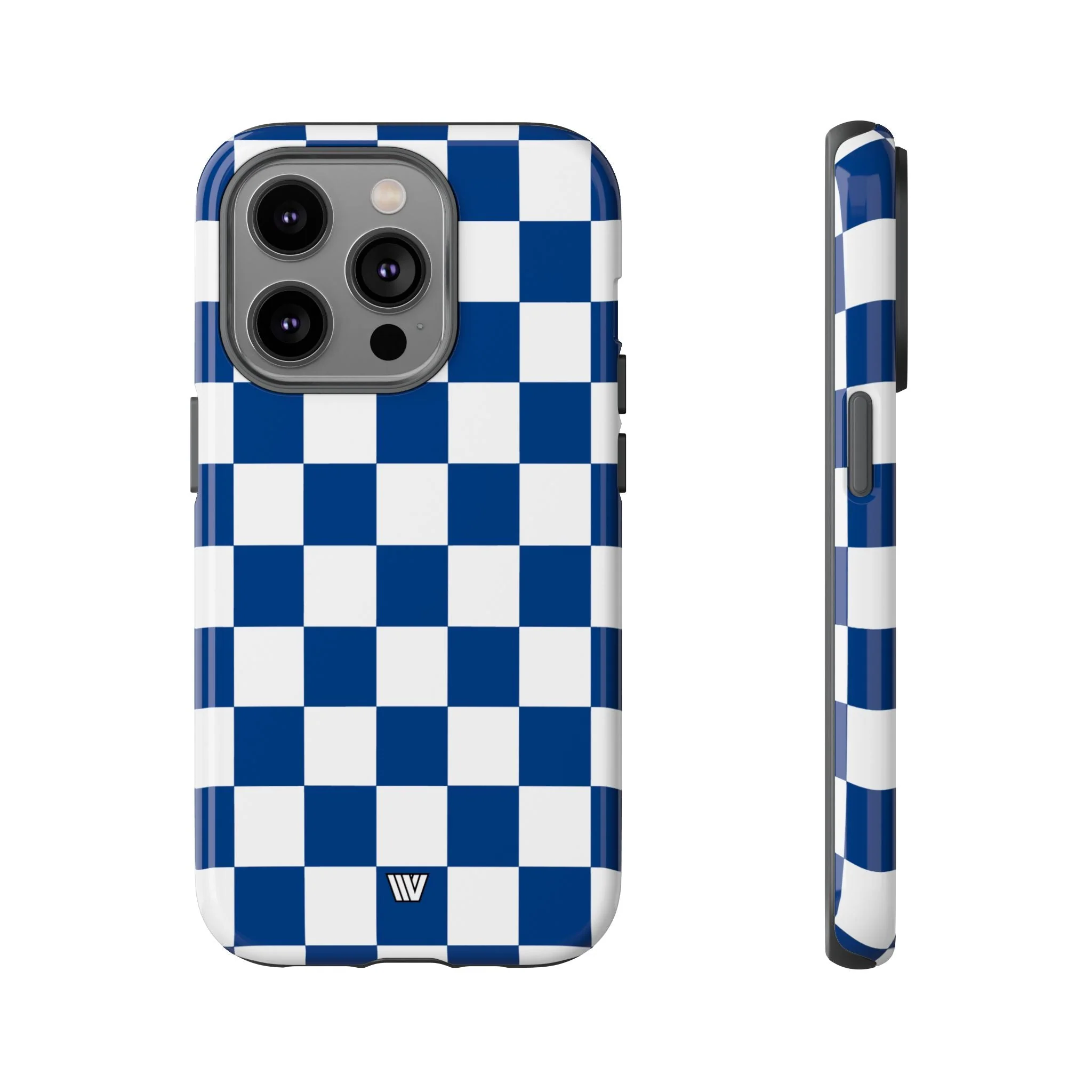 BLUE WHITE CHECKERBOARD | Tough Phone Case - Image 42