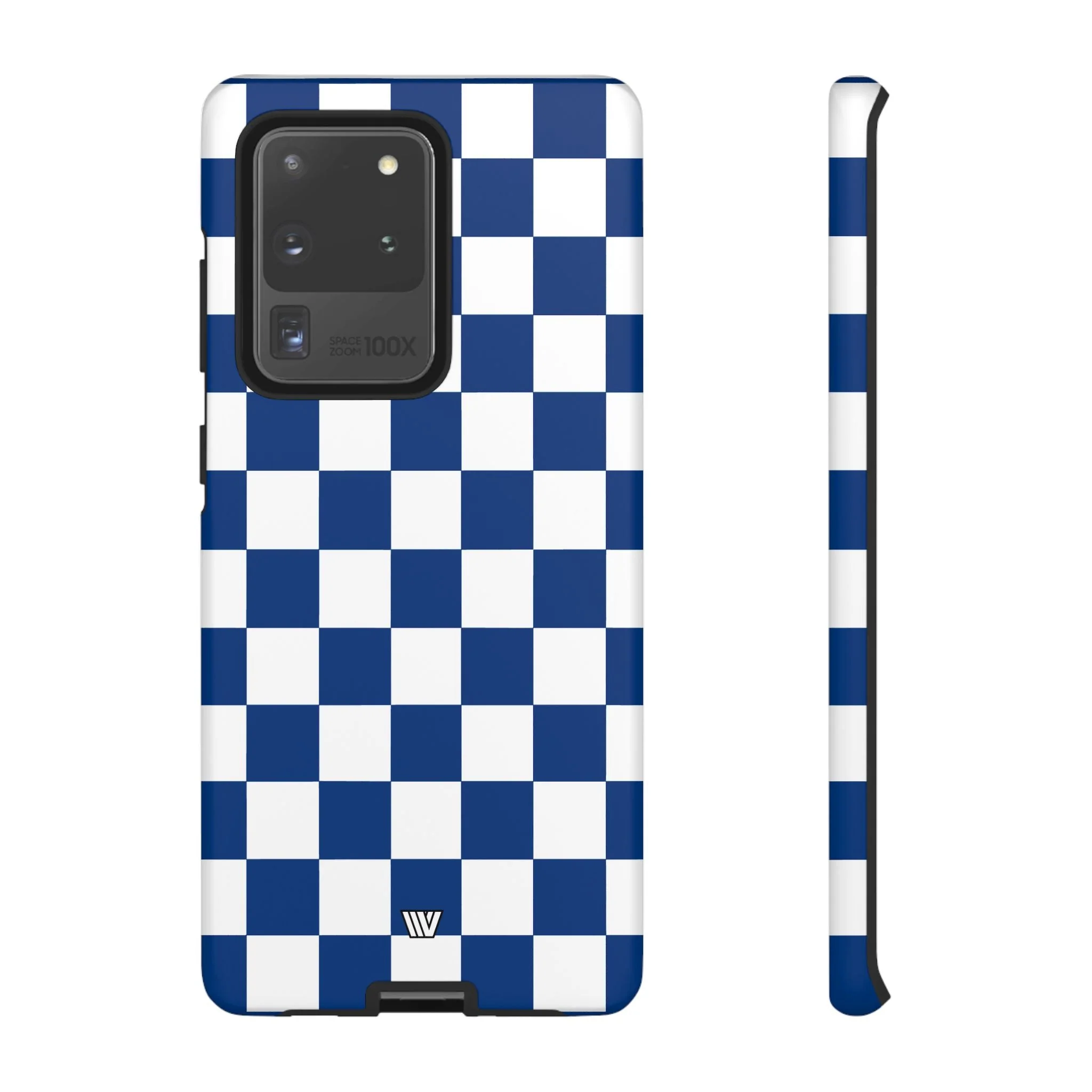 BLUE WHITE CHECKERBOARD | Tough Phone Case - Image 5