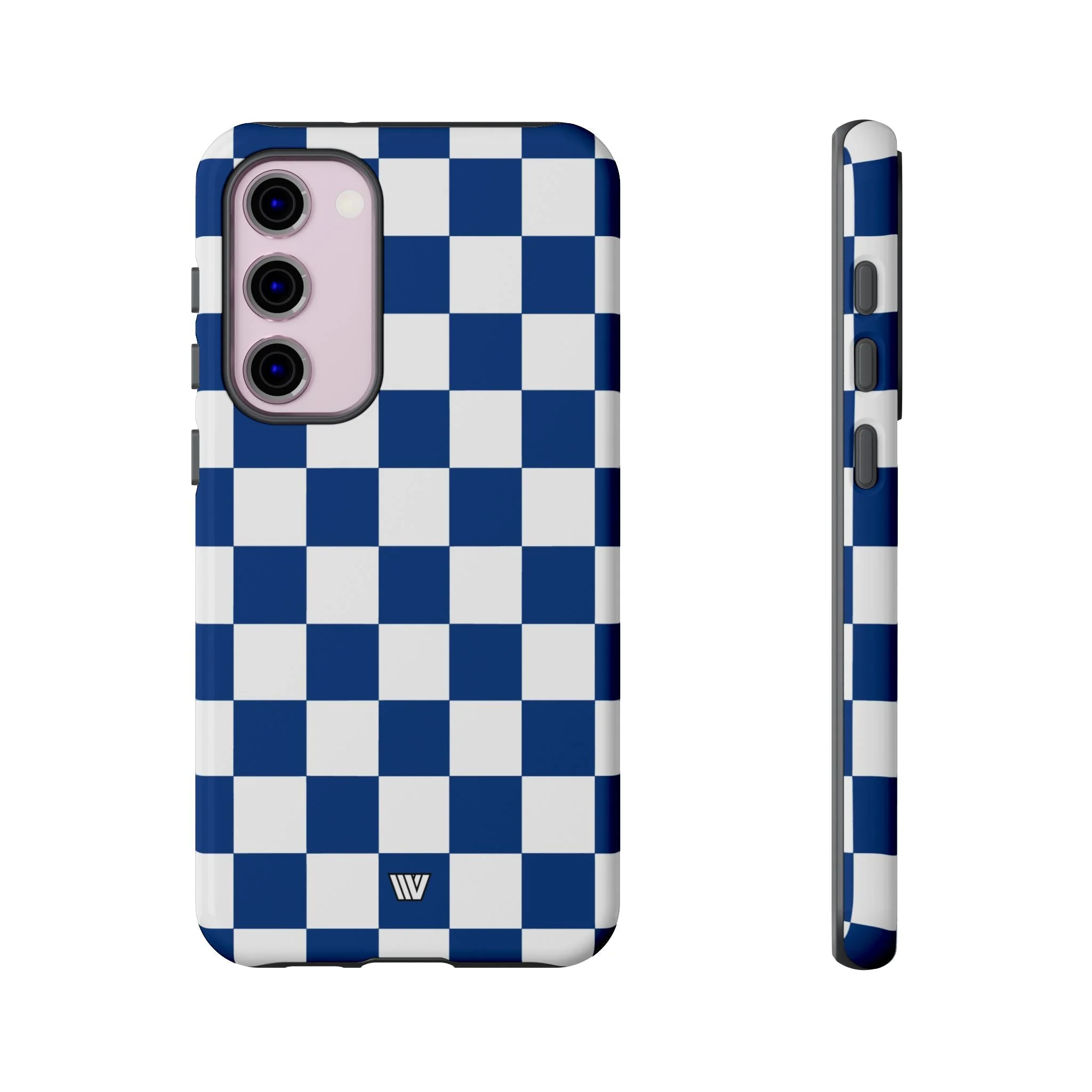 BLUE WHITE CHECKERBOARD | Tough Phone Case - Image 50
