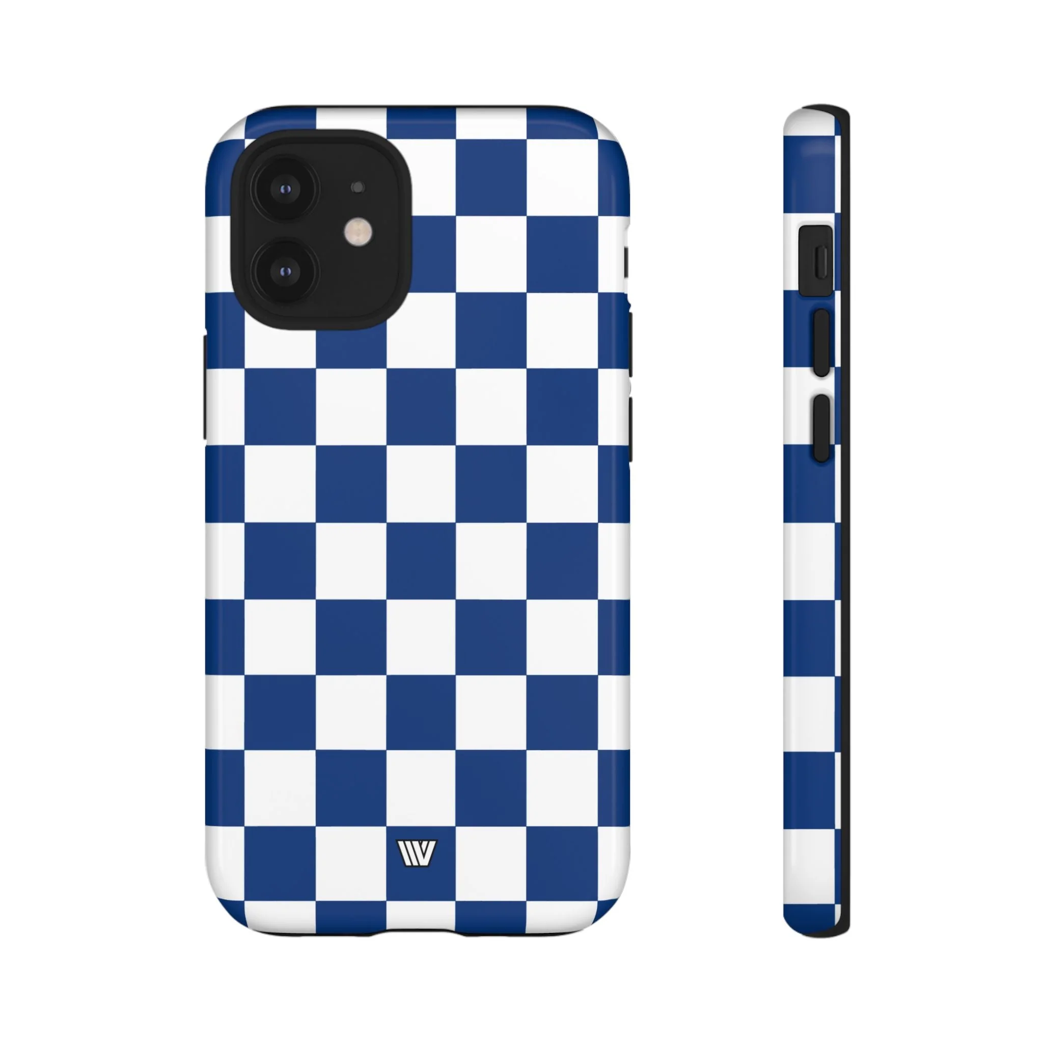 BLUE WHITE CHECKERBOARD | Tough Phone Case - Image 8