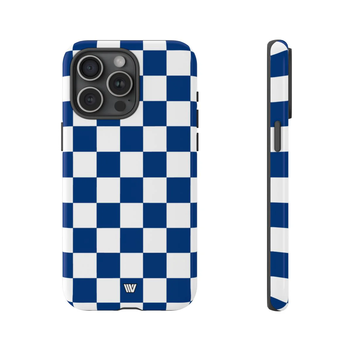 BLUE WHITE CHECKERBOARD | Tough Phone Case - Image 80