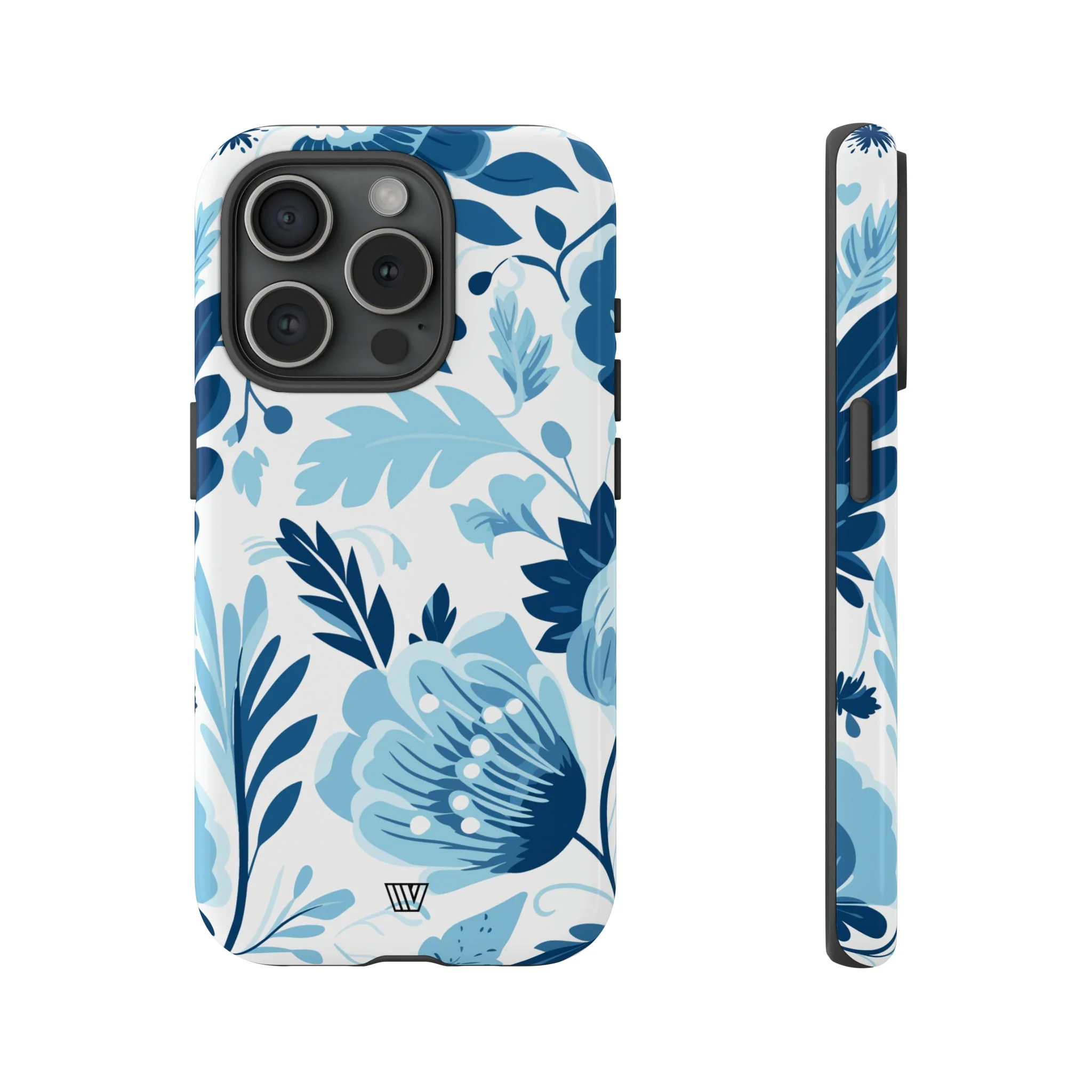 BLUE WHITE FLOWERS | Tough Phone Case - Image 4