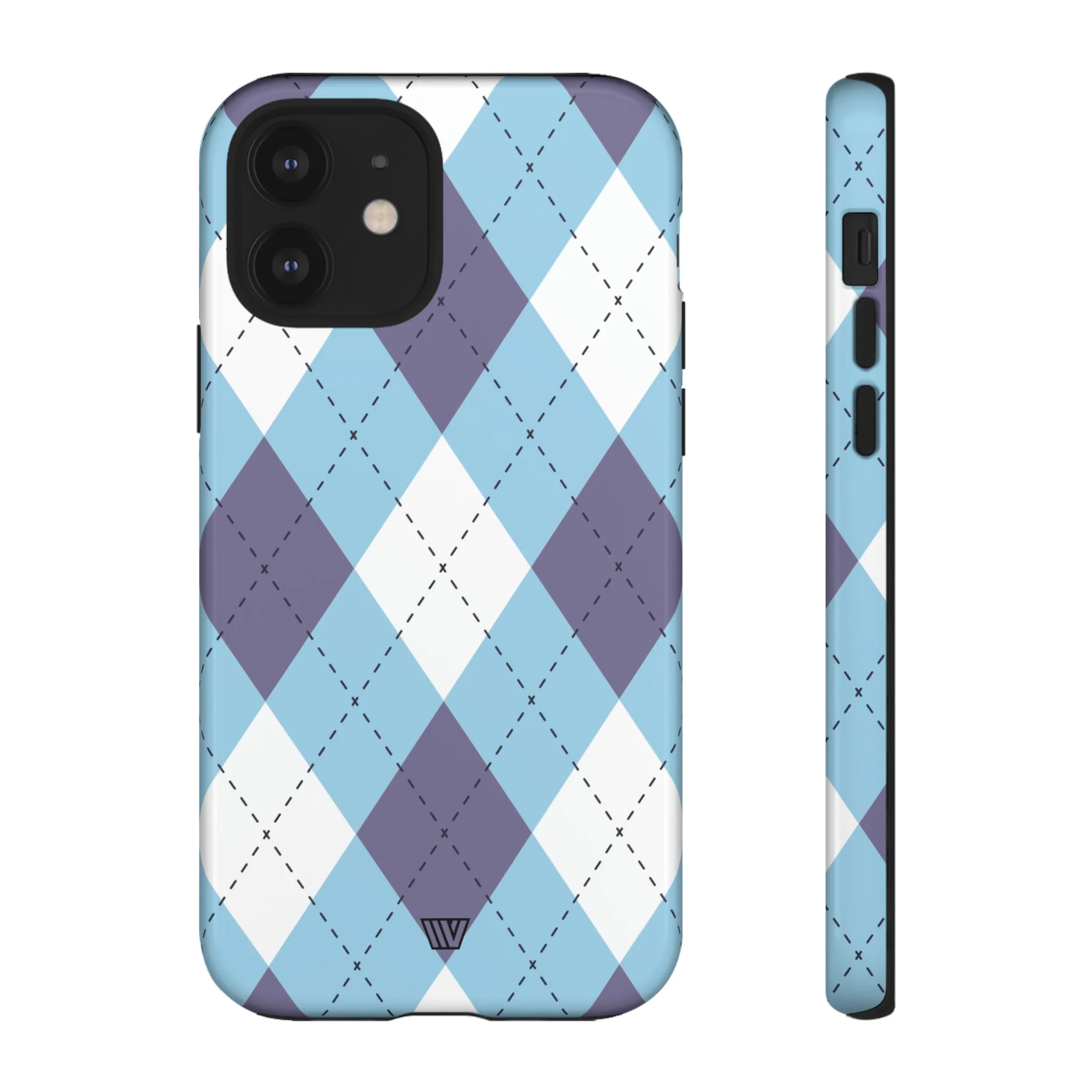 BLUE WHITE PURPLE ARGYLE | Tough Phone Case - Image 11
