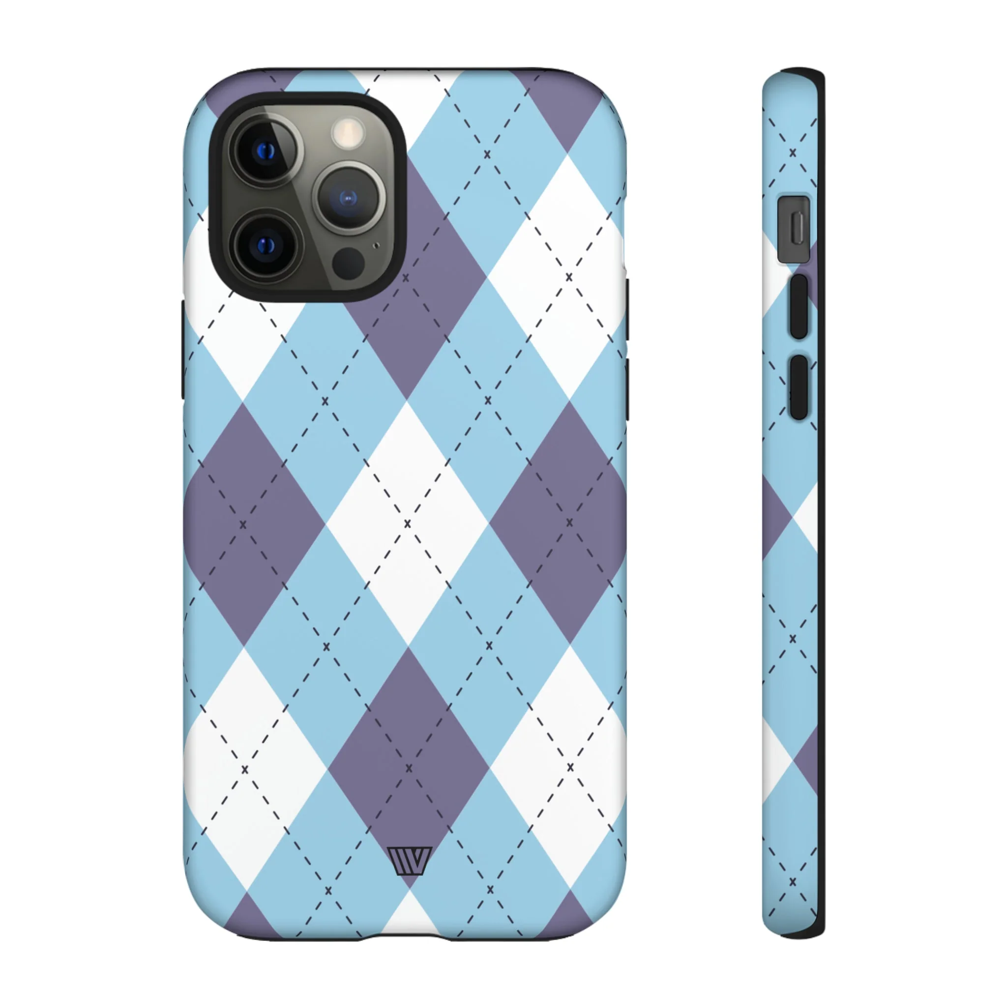 BLUE WHITE PURPLE ARGYLE | Tough Phone Case - Image 14