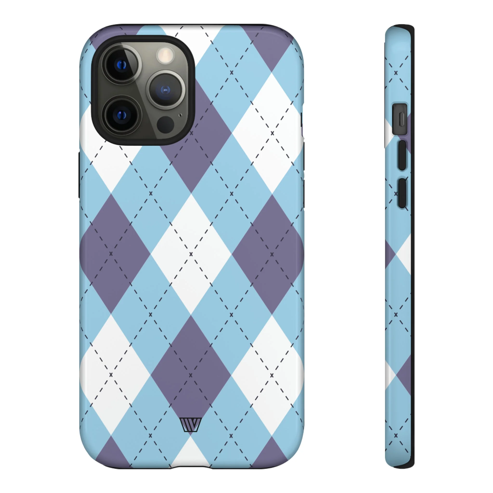 BLUE WHITE PURPLE ARGYLE | Tough Phone Case - Image 15