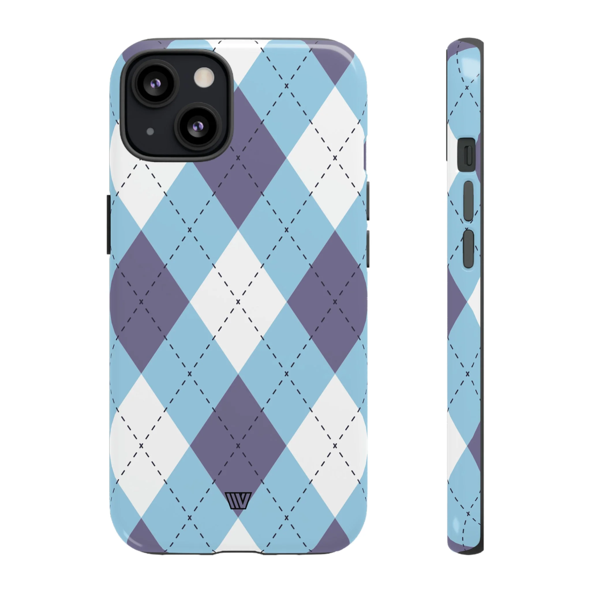 BLUE WHITE PURPLE ARGYLE | Tough Phone Case - Image 17